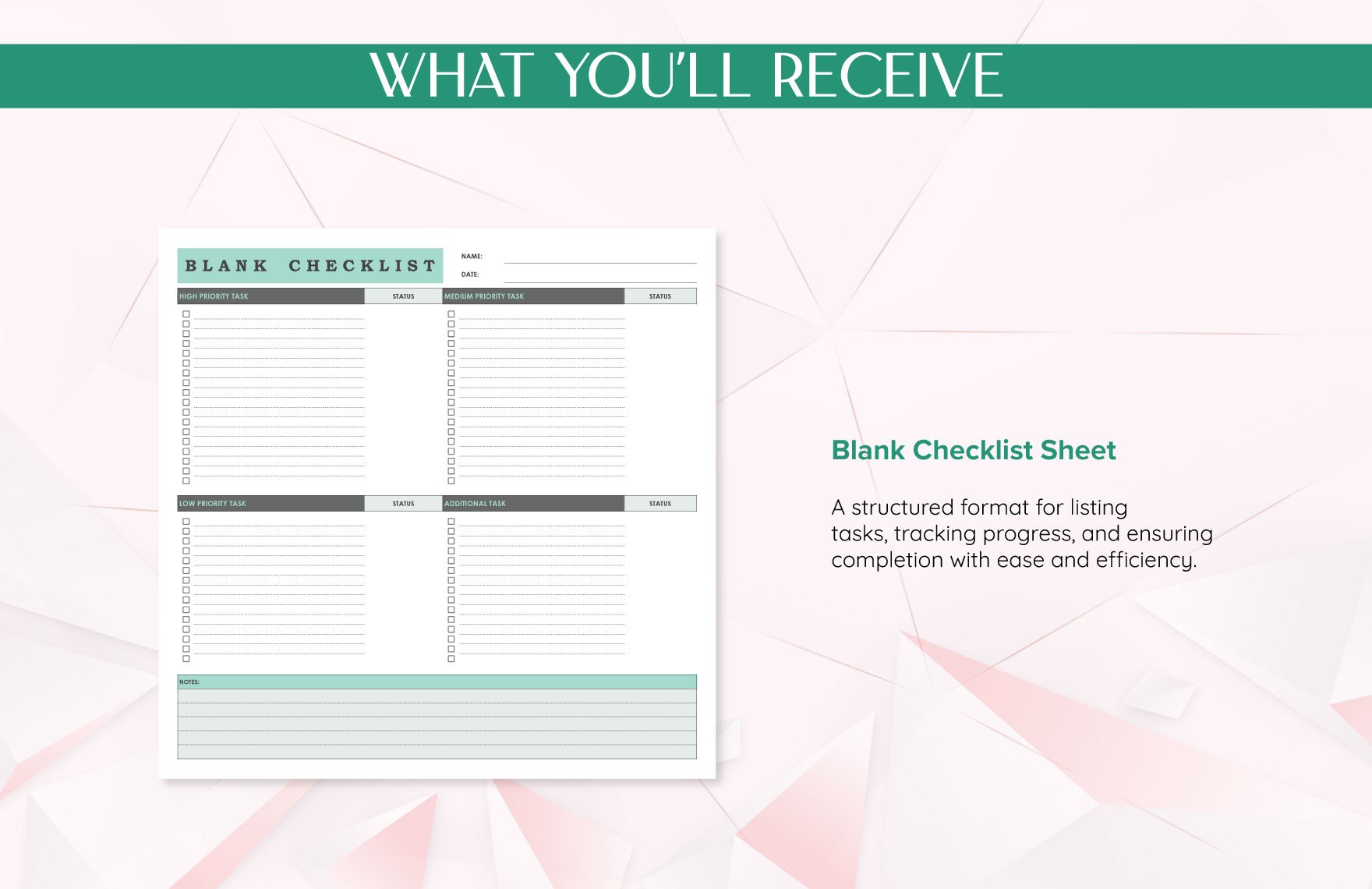 Blank Checklist Template