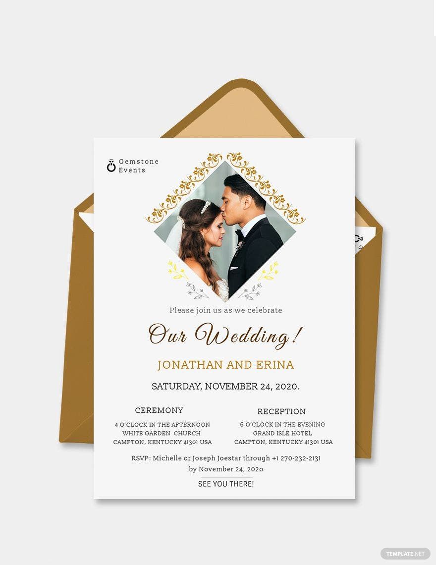 photo wedding invitation template - google docs, illustrator, word