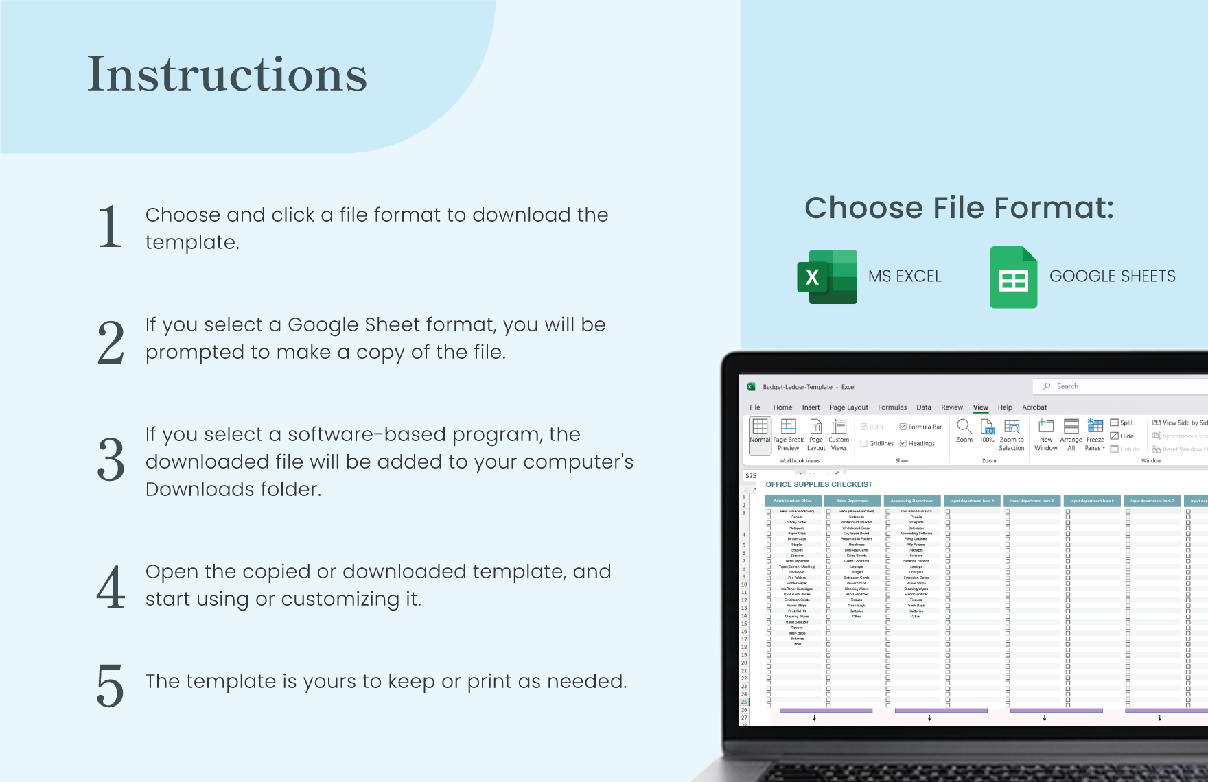 Office Supplies Checklist Template
