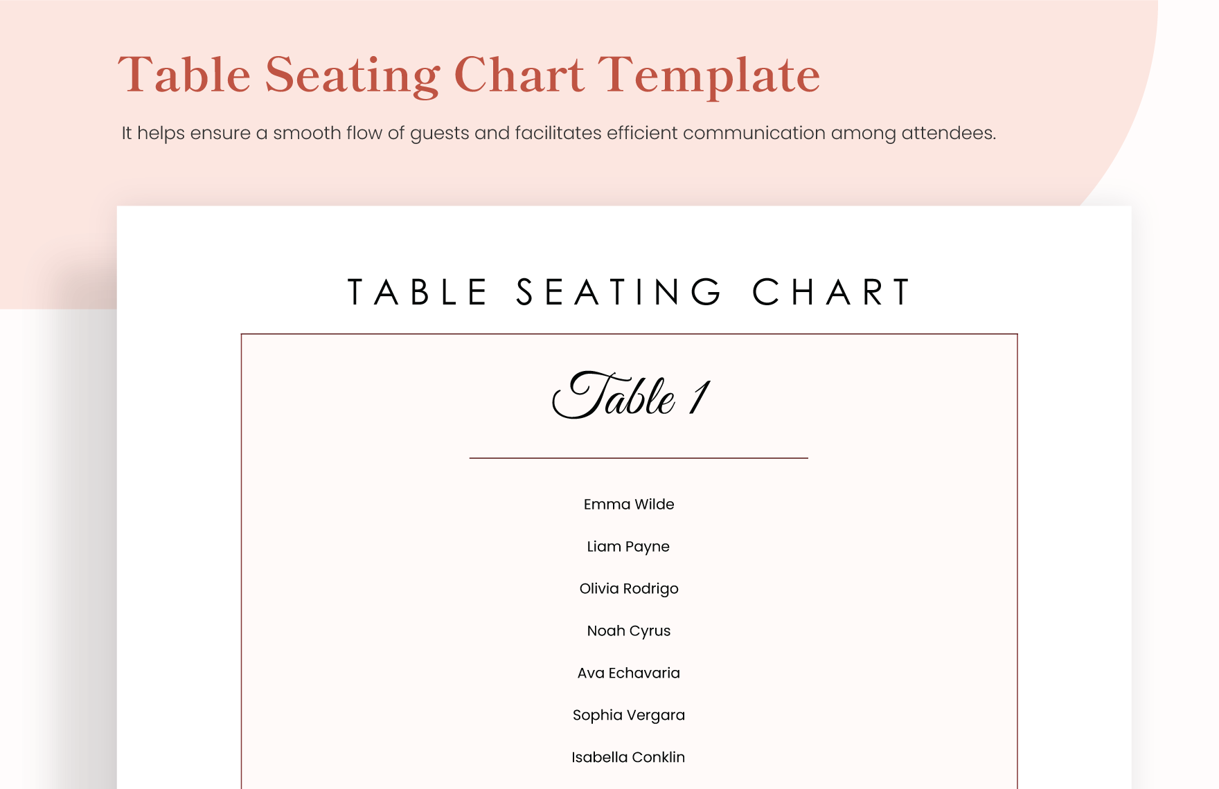 Table Seating Chart Template In Excel Google Sheets Download Template