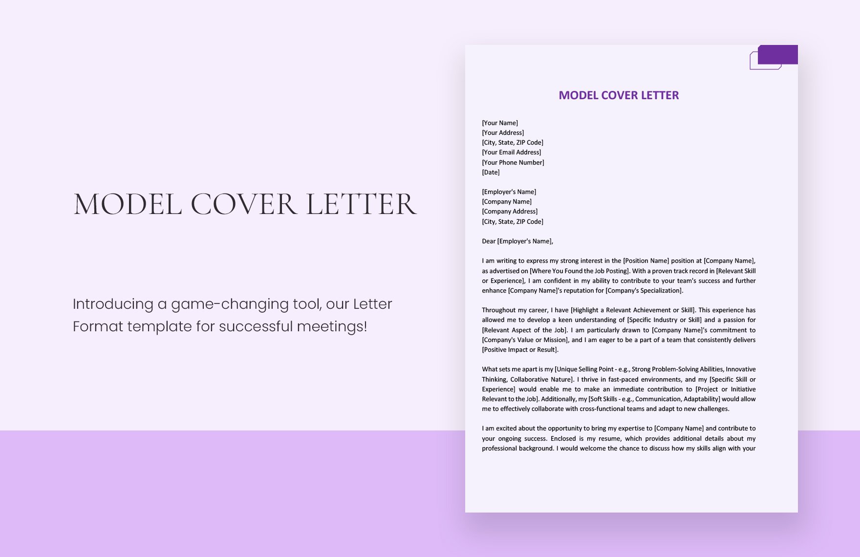 Model Cover Letter in Word, Google Docs, PDF
