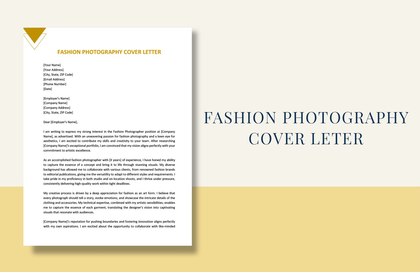 Fashion Photography Cover Letter