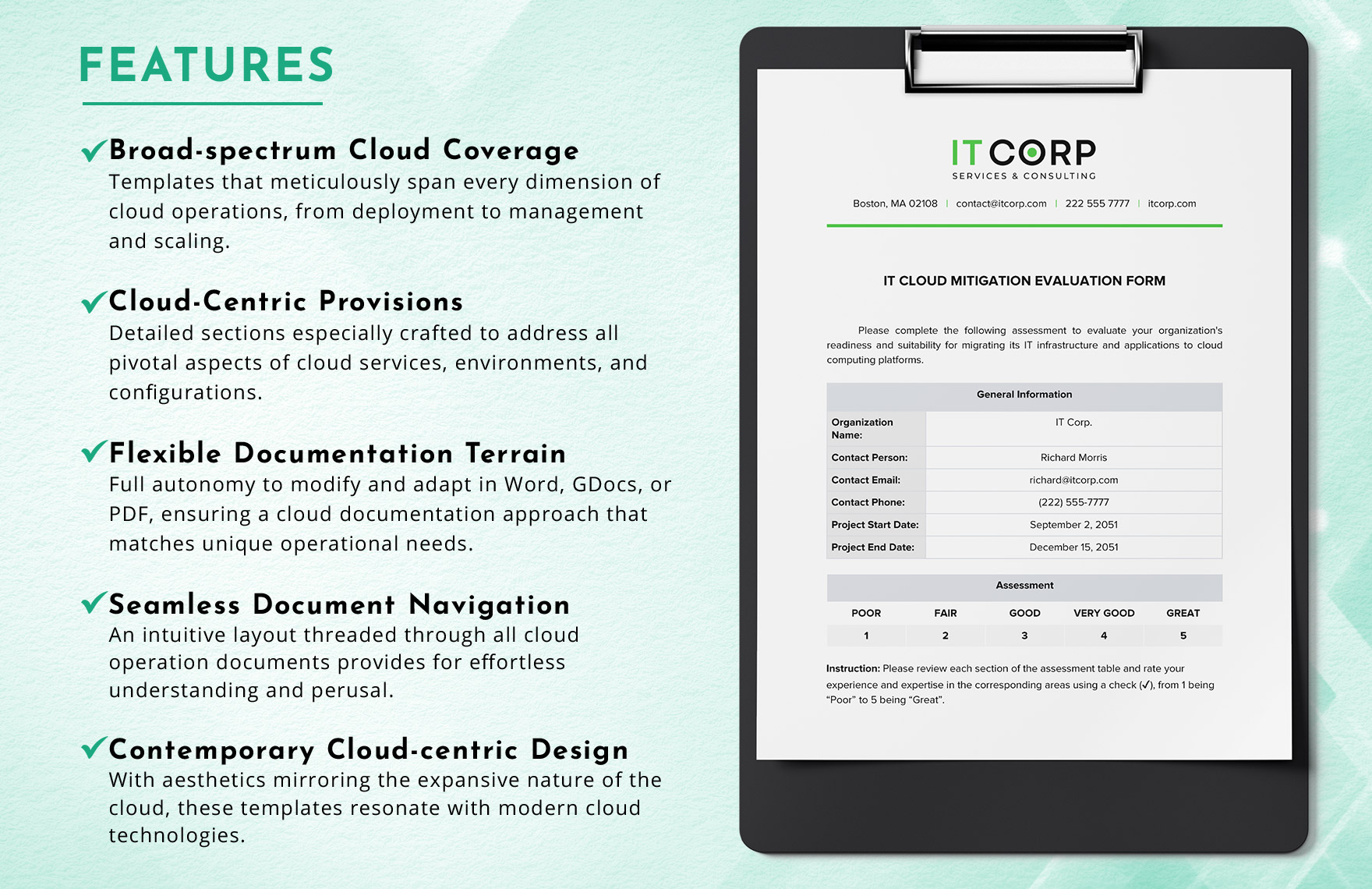 IT Cloud Migration Evaluation Form Template