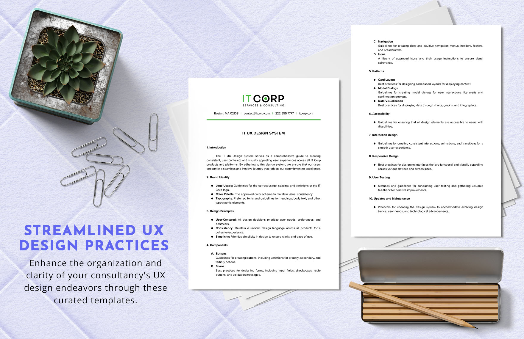 IT UX Design System Template
