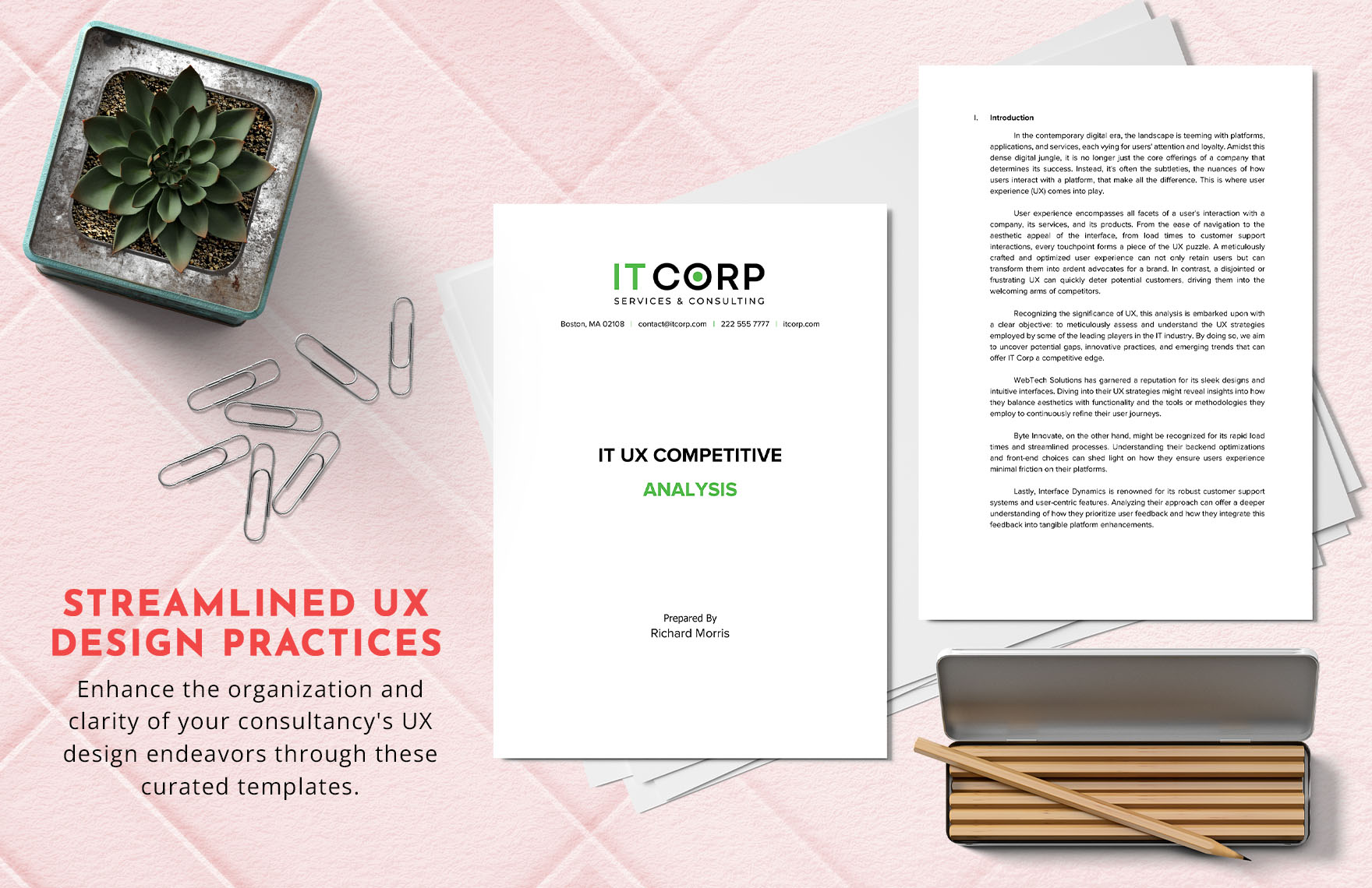 IT UX Competitive Analysis Template