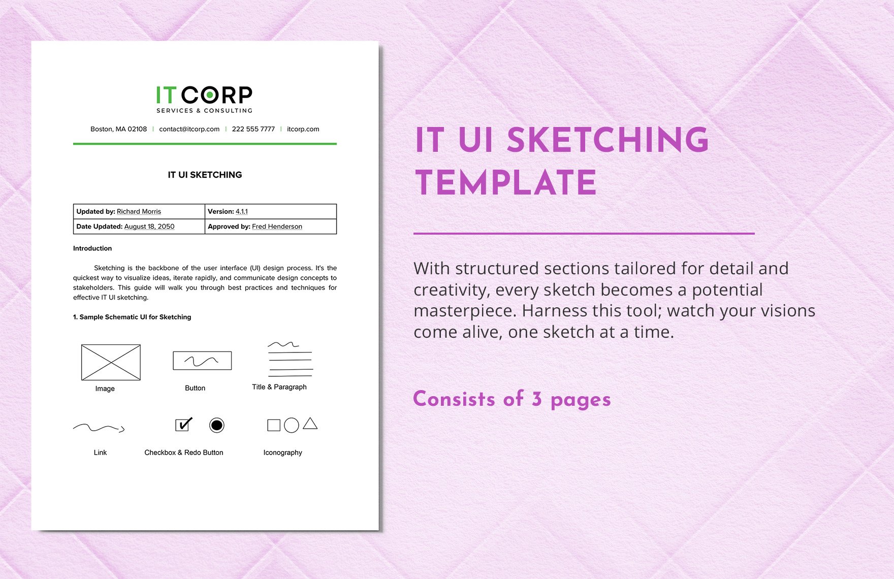 IT UI Sketching Template in Word, Google Docs, PDF