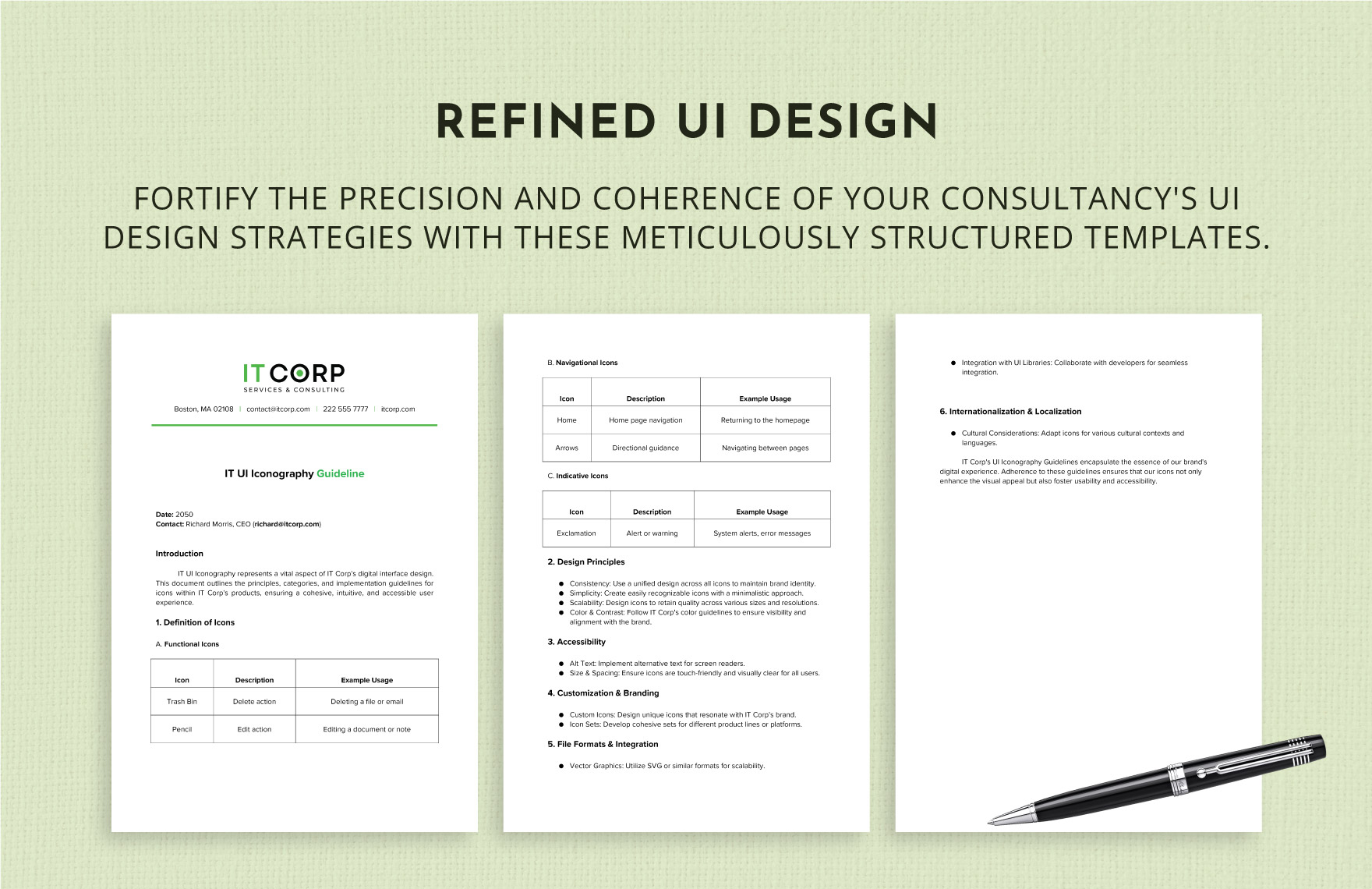 IT UI Iconography Guideline Template