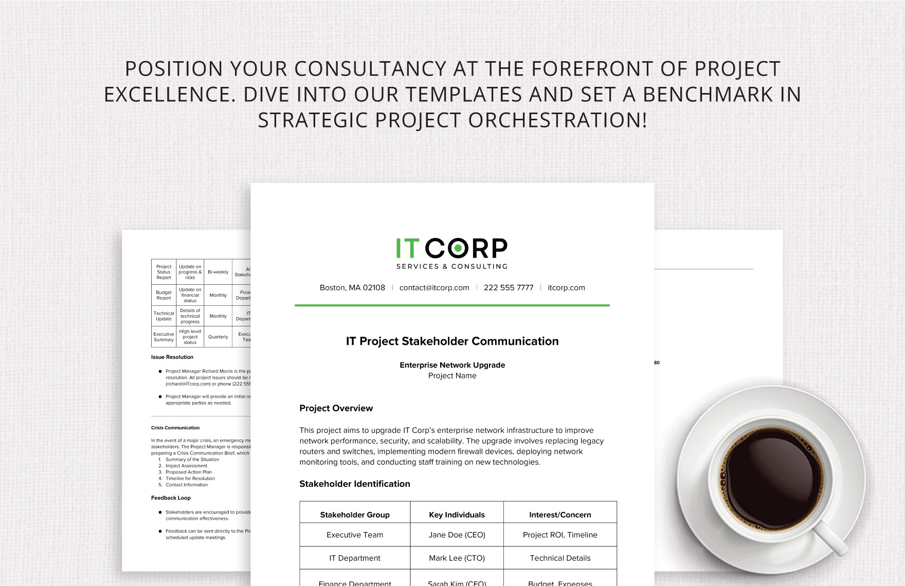 IT Project Stakeholder Communication Template