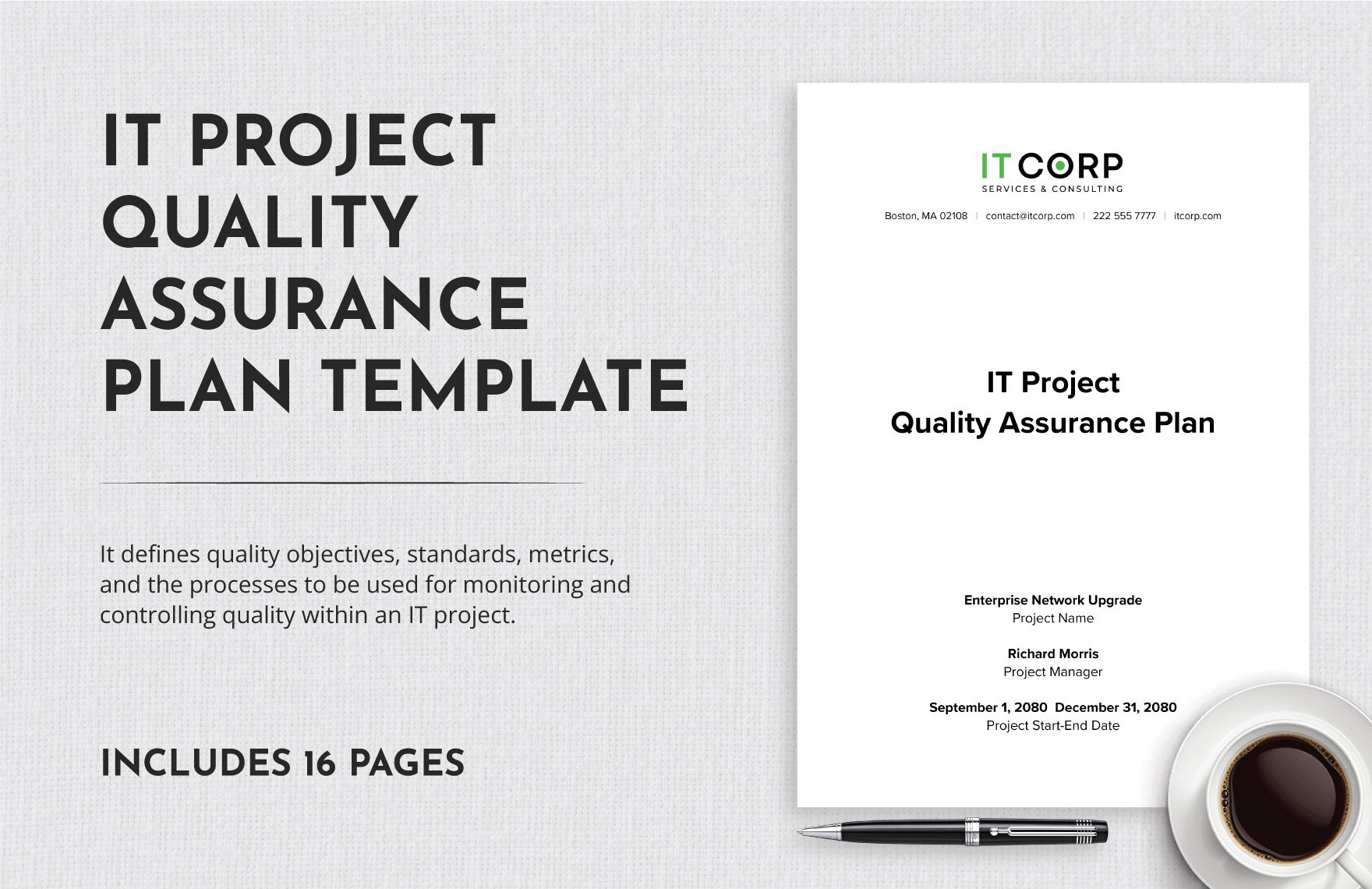 IT Project Quality Assurance Plan Template