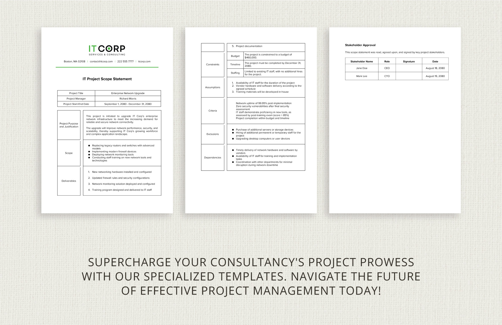 IT Project Scope Statement Template