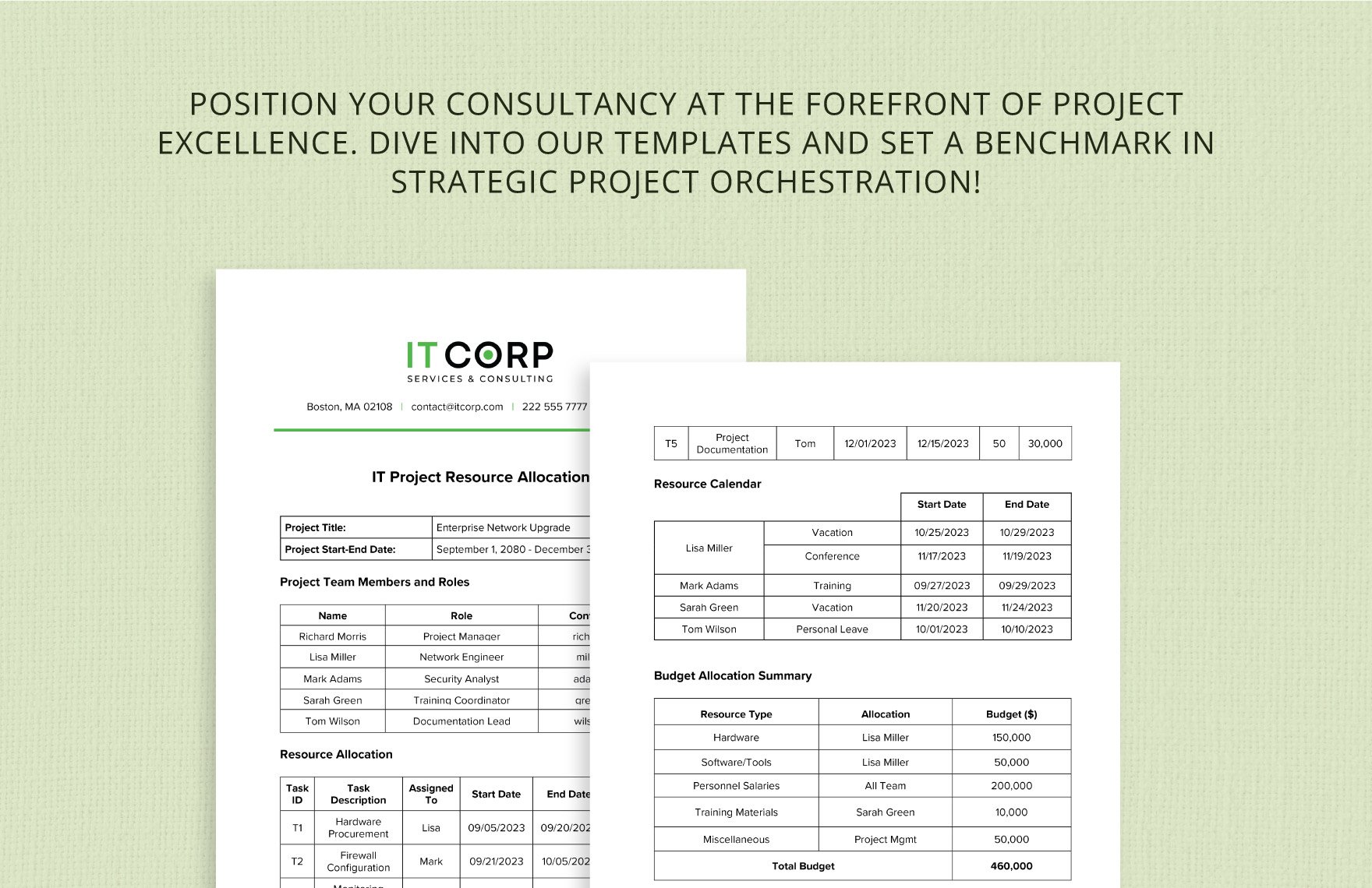 IT Project Resource Allocation Template