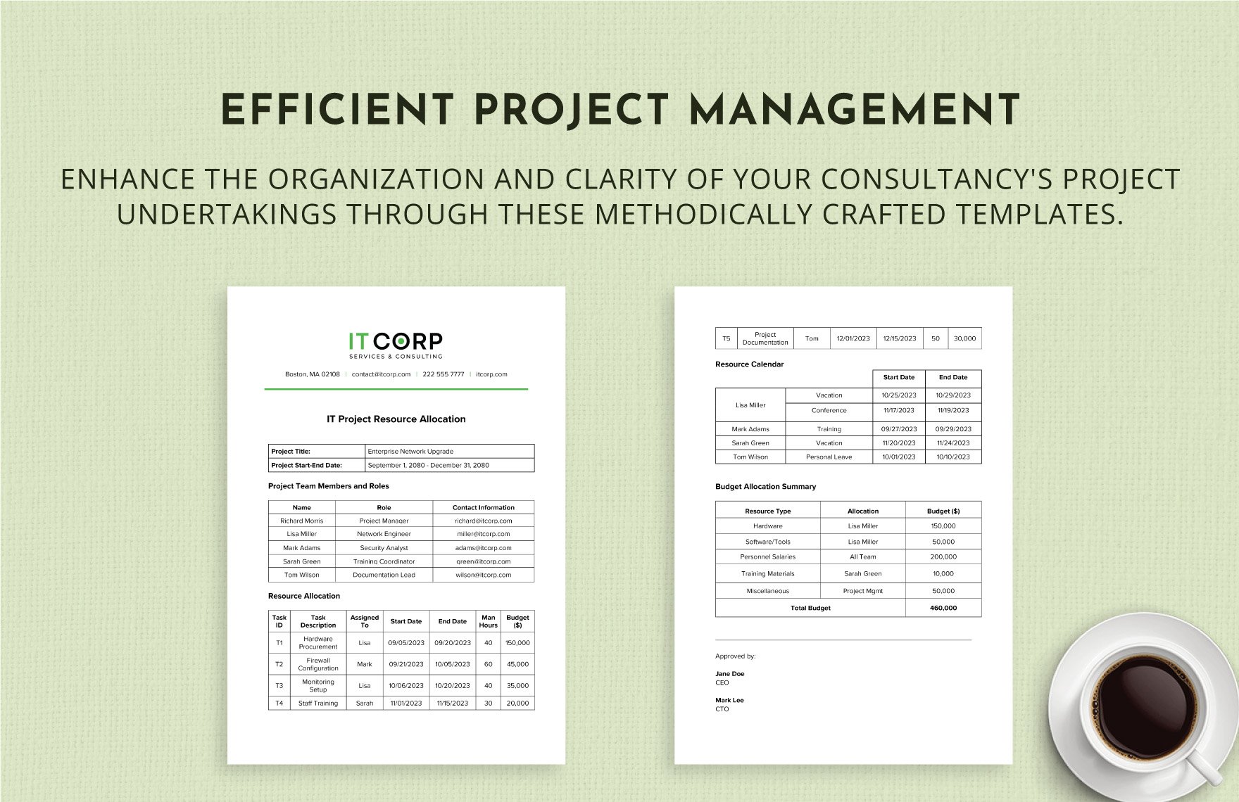 IT Project Resource Allocation Template