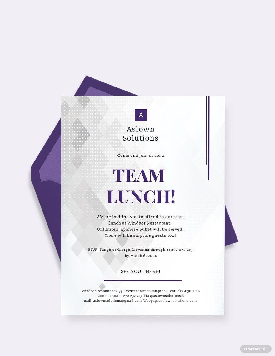 Team Lunch Invitation Template