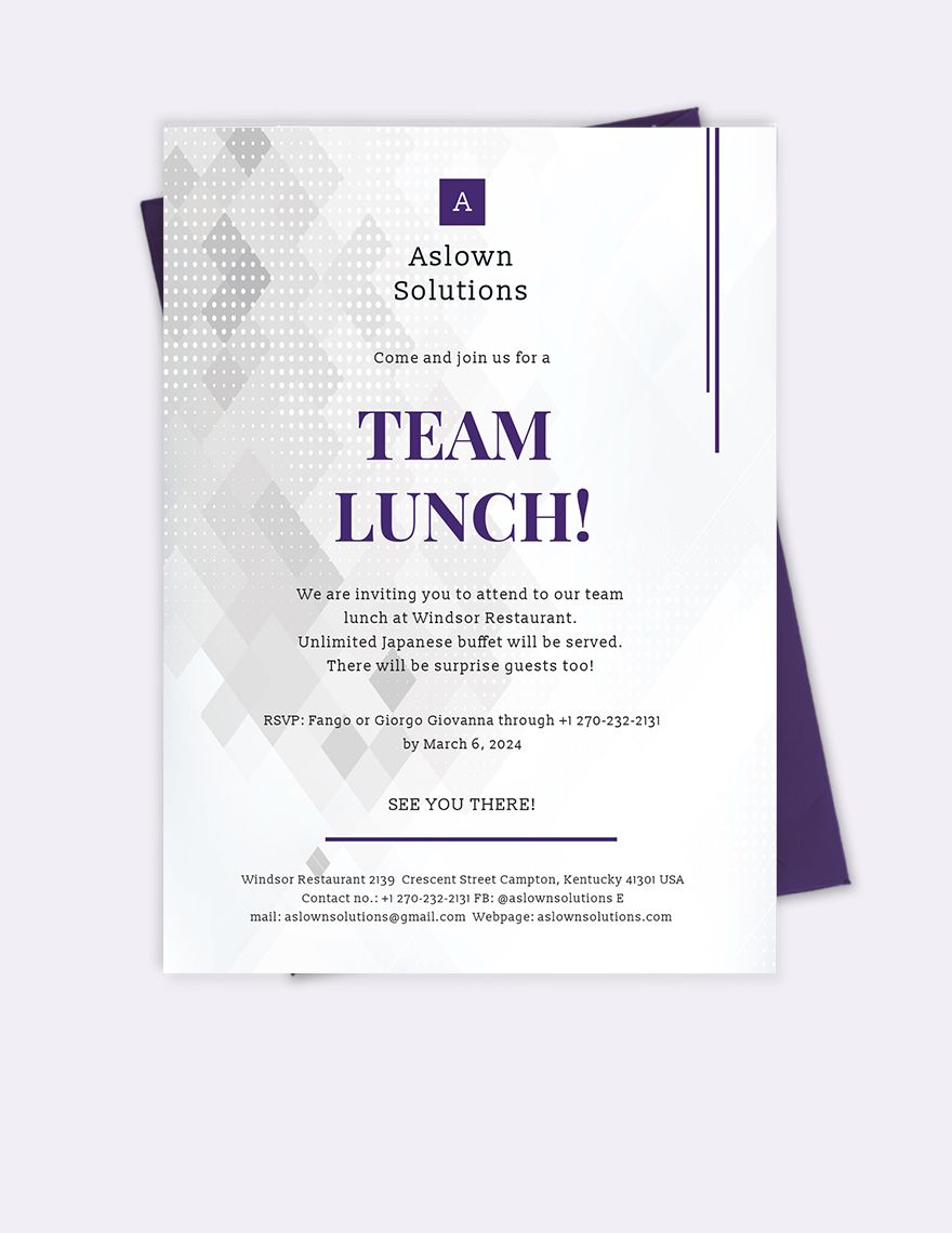 Team Lunch Invitation 