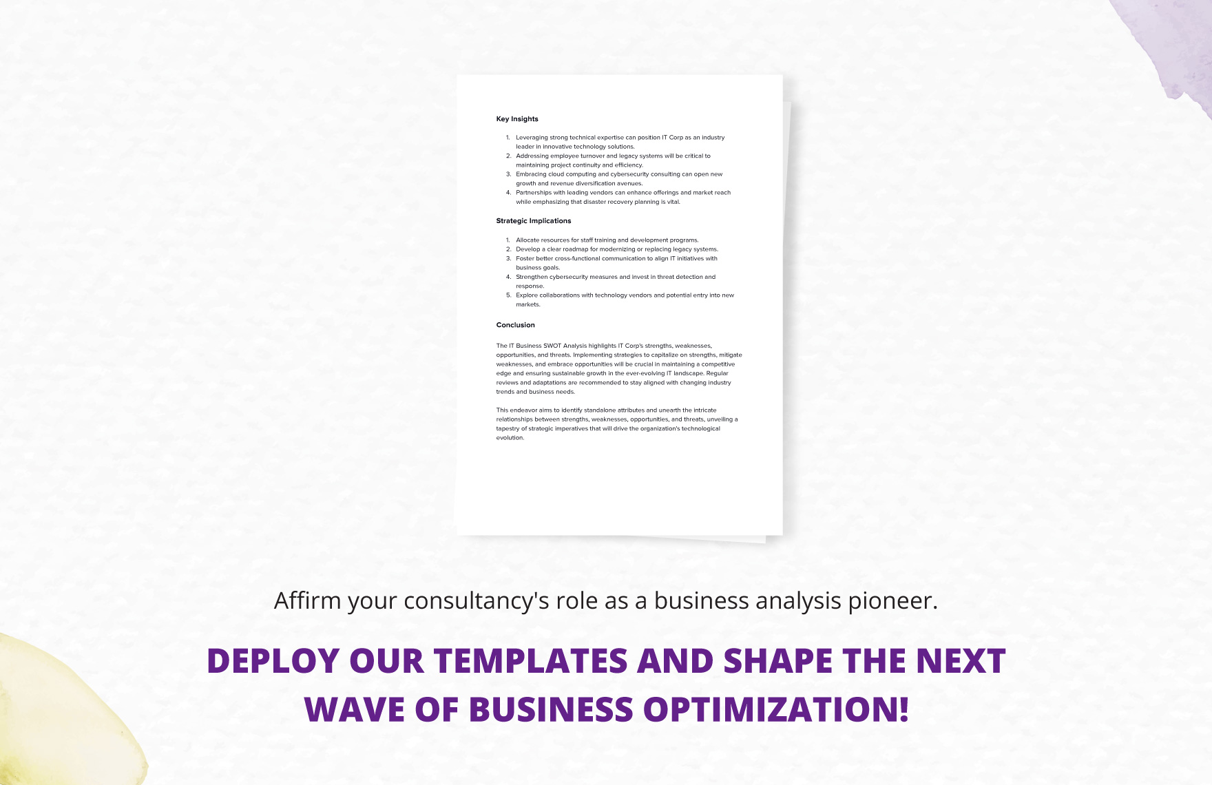 IT Business SWOT Analysis Template