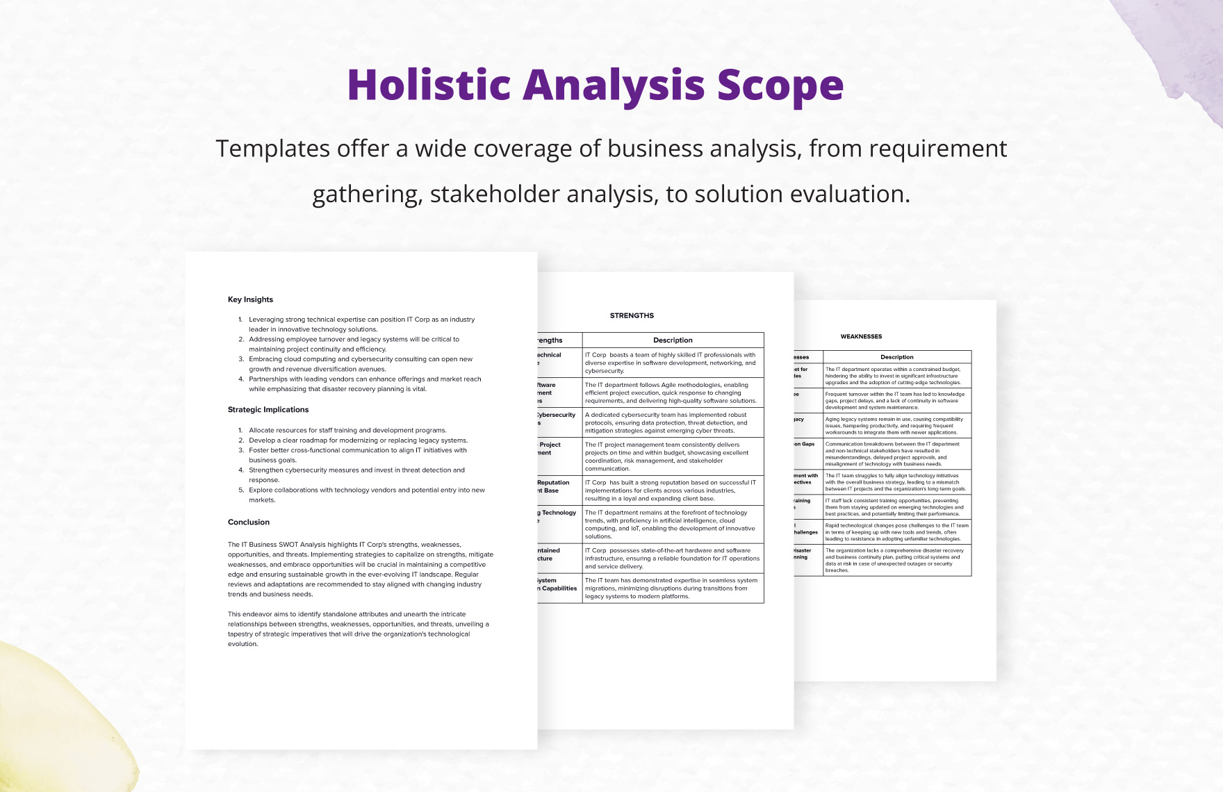 IT Business SWOT Analysis Template