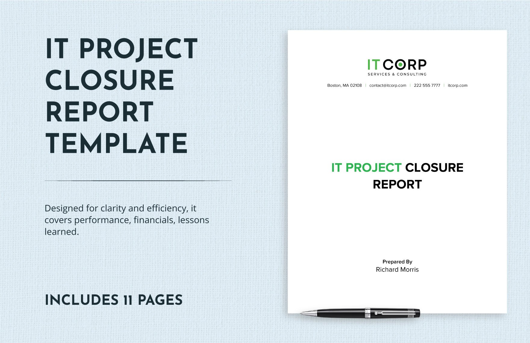 IT Project Closure Report Template