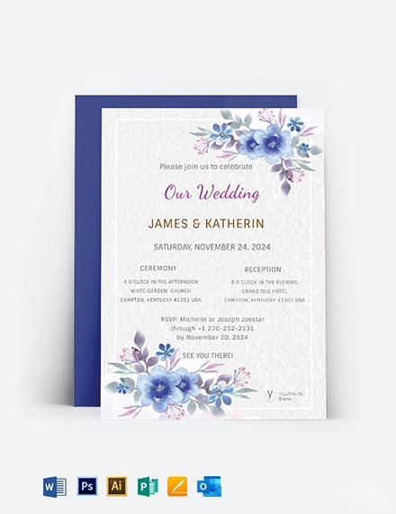 Wedding Invitation Card Template Word Doc Psd Indesign Apple Mac Pages Publisher Illustrator