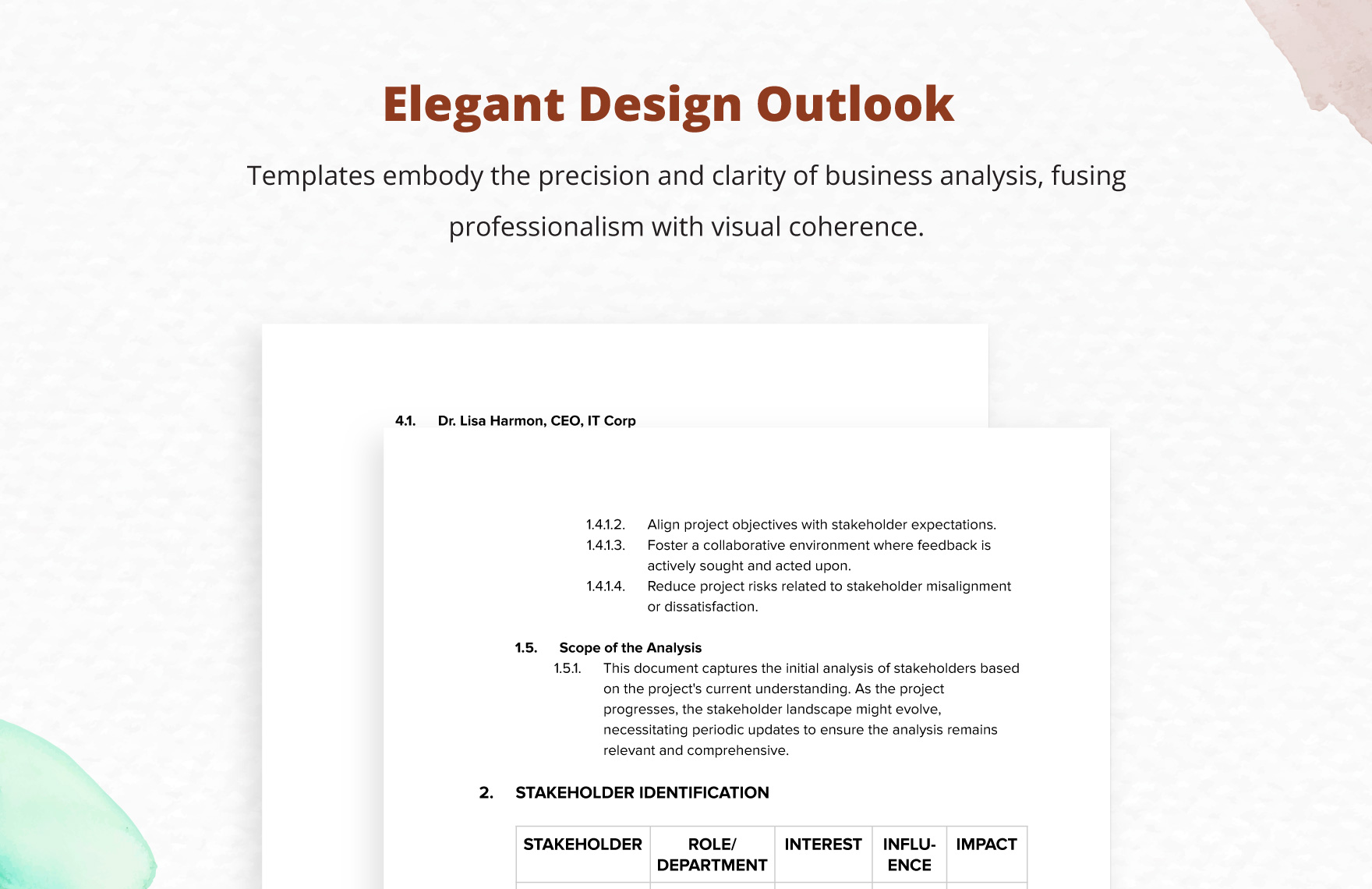 IT Business Stakeholder Analysis Template