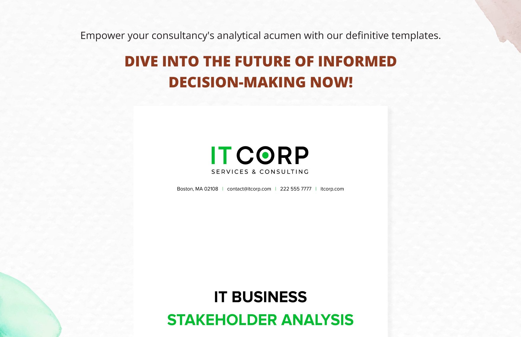 IT Business Stakeholder Analysis Template