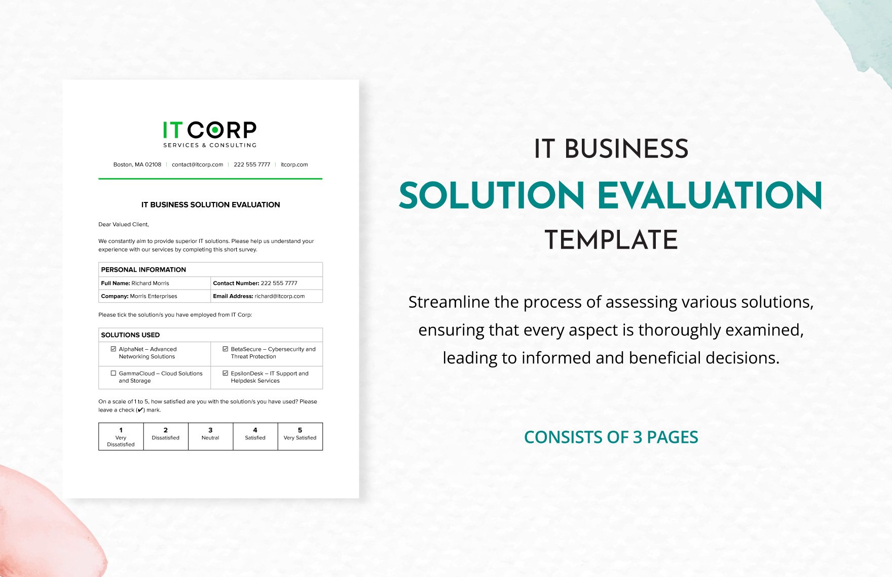 IT Business Solution Evaluation Template