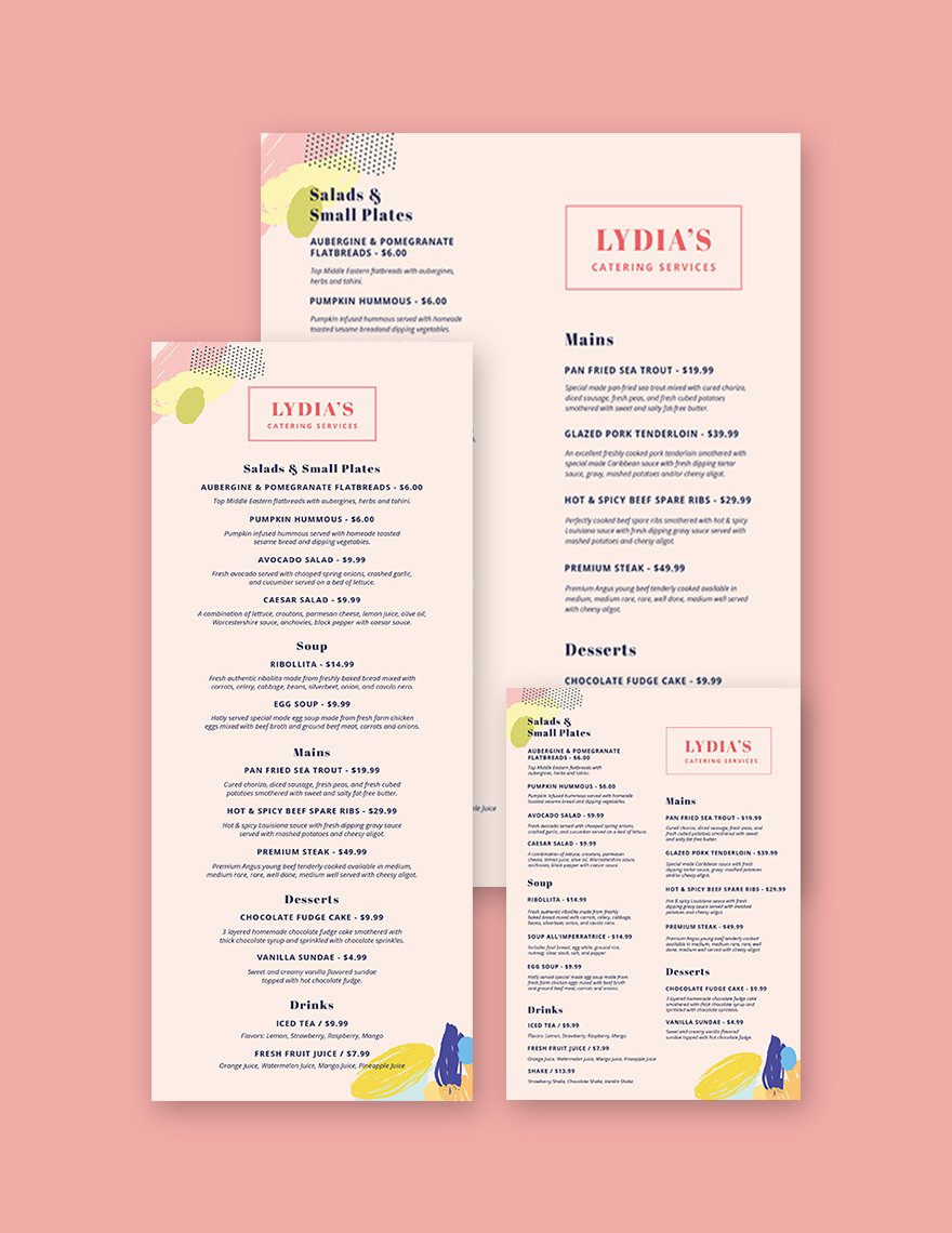 Catering Services Menu Template