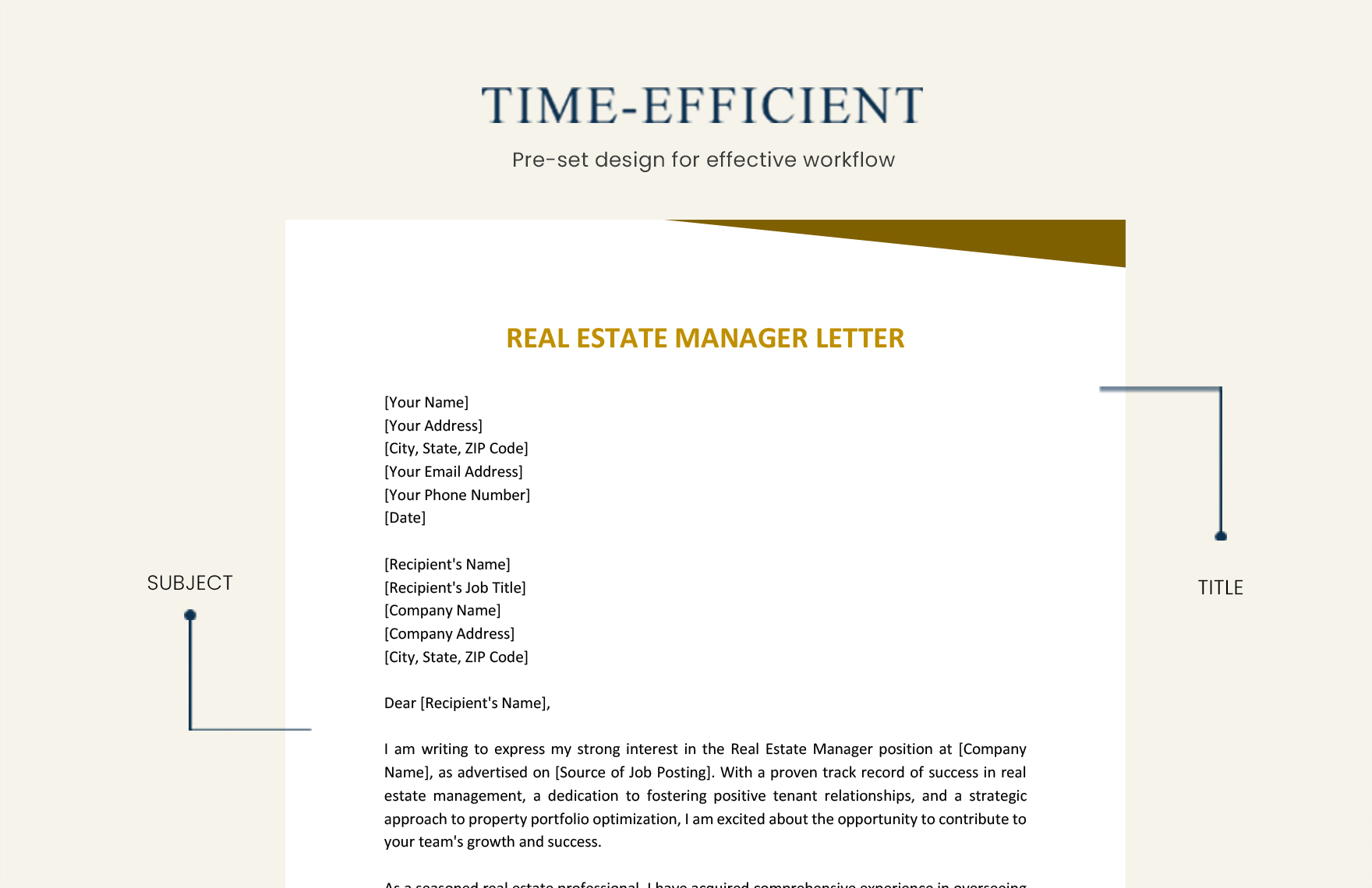 Real Estate Manager Cover Letter