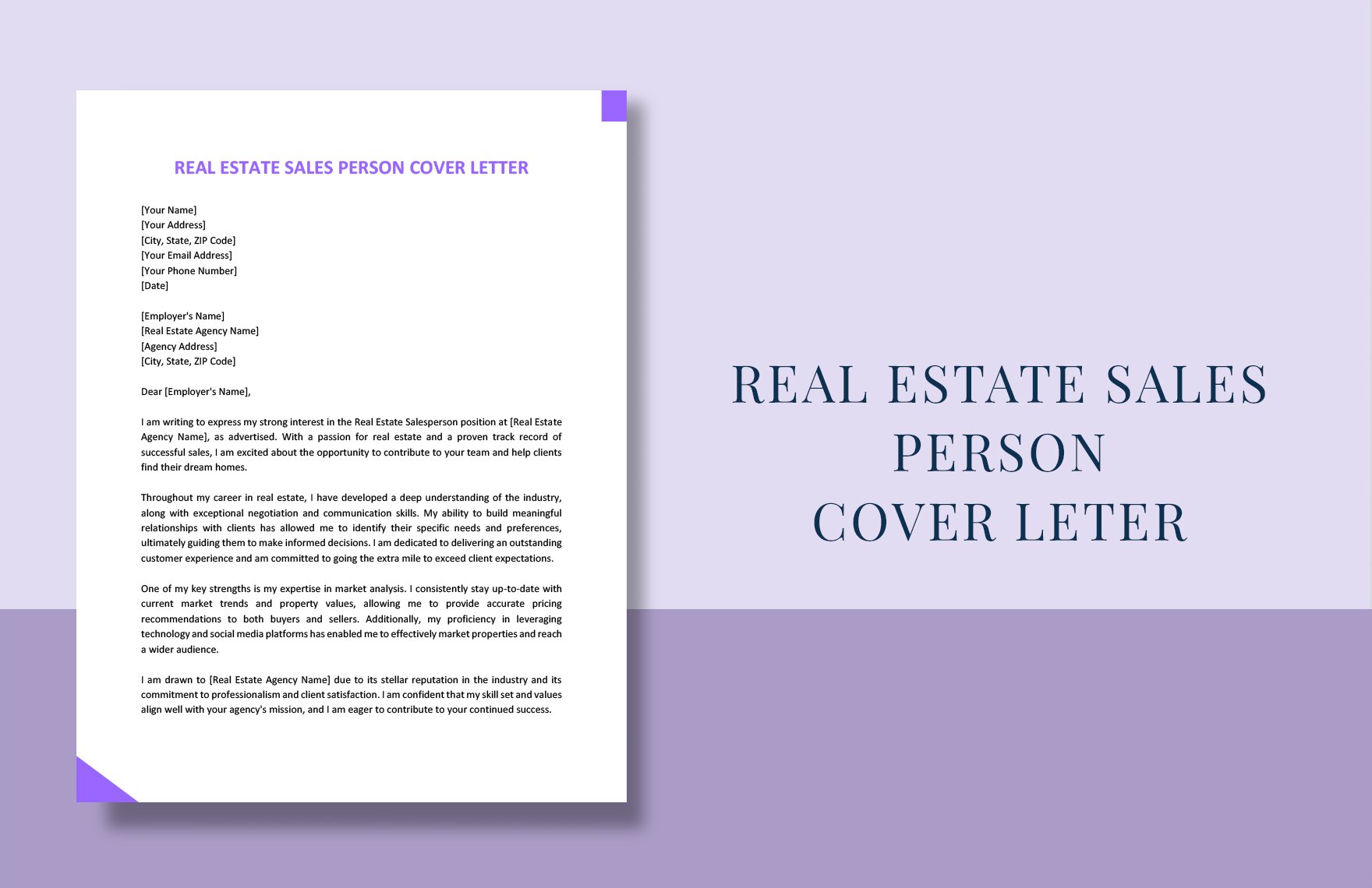 Real Estate Salesperson Cover Letter