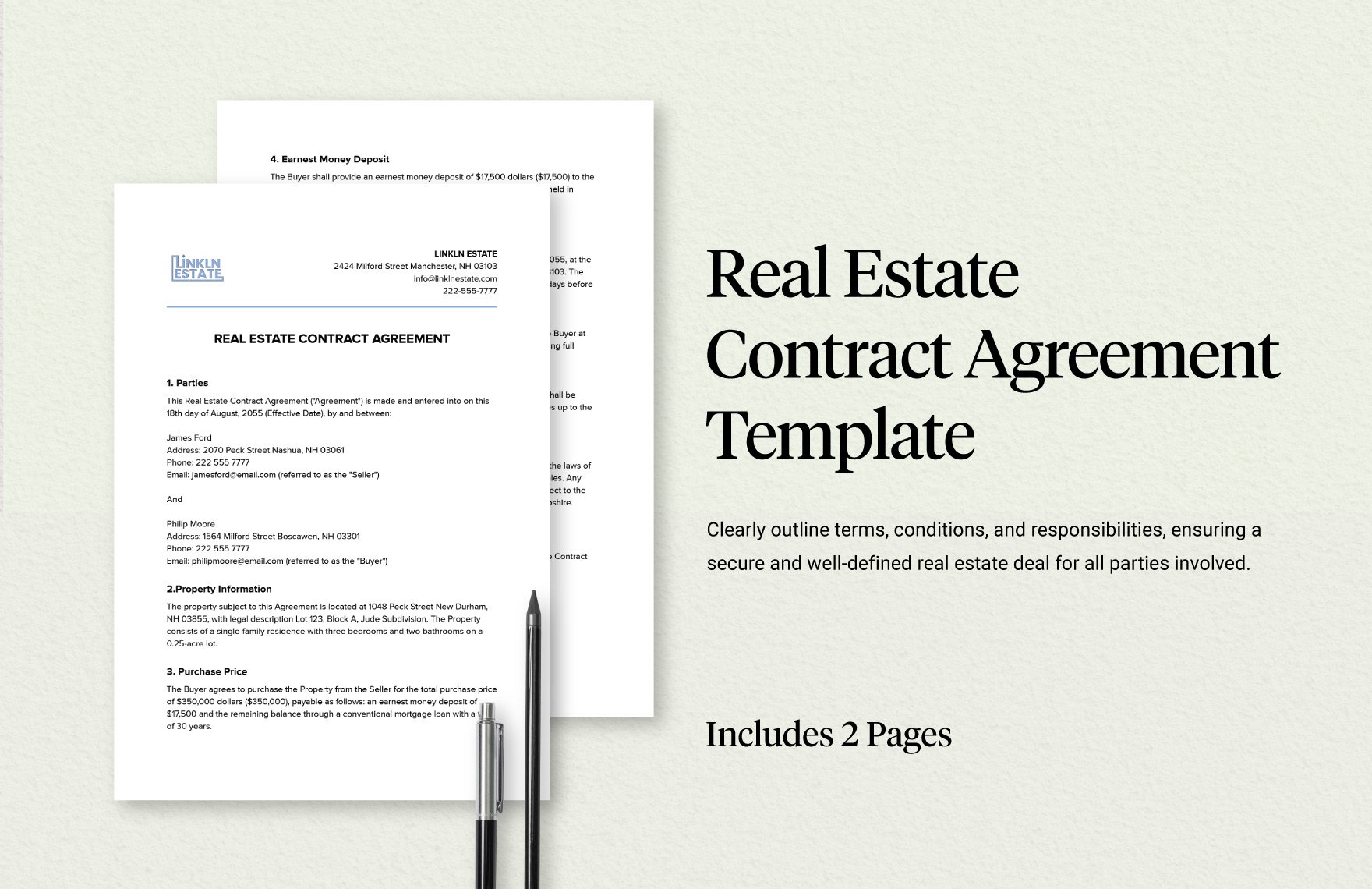Real Estate Contract Agreement Template