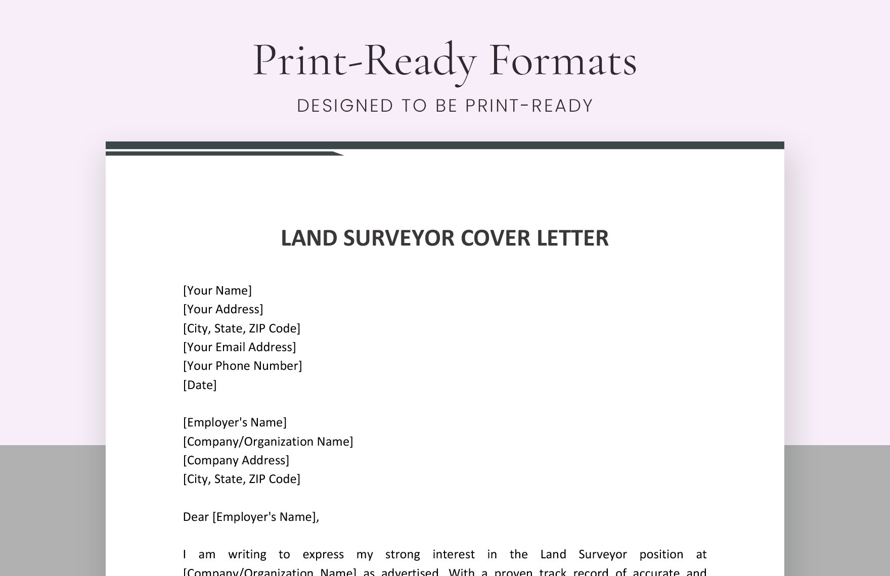 Land Surveyor Cover Letter