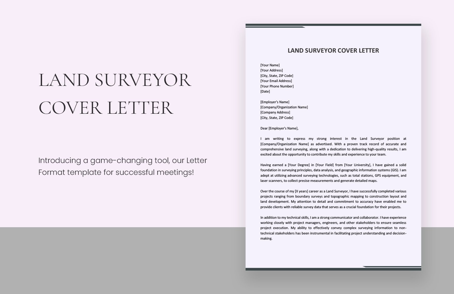 Land Surveyor Cover Letter in Word, Google Docs, PDF