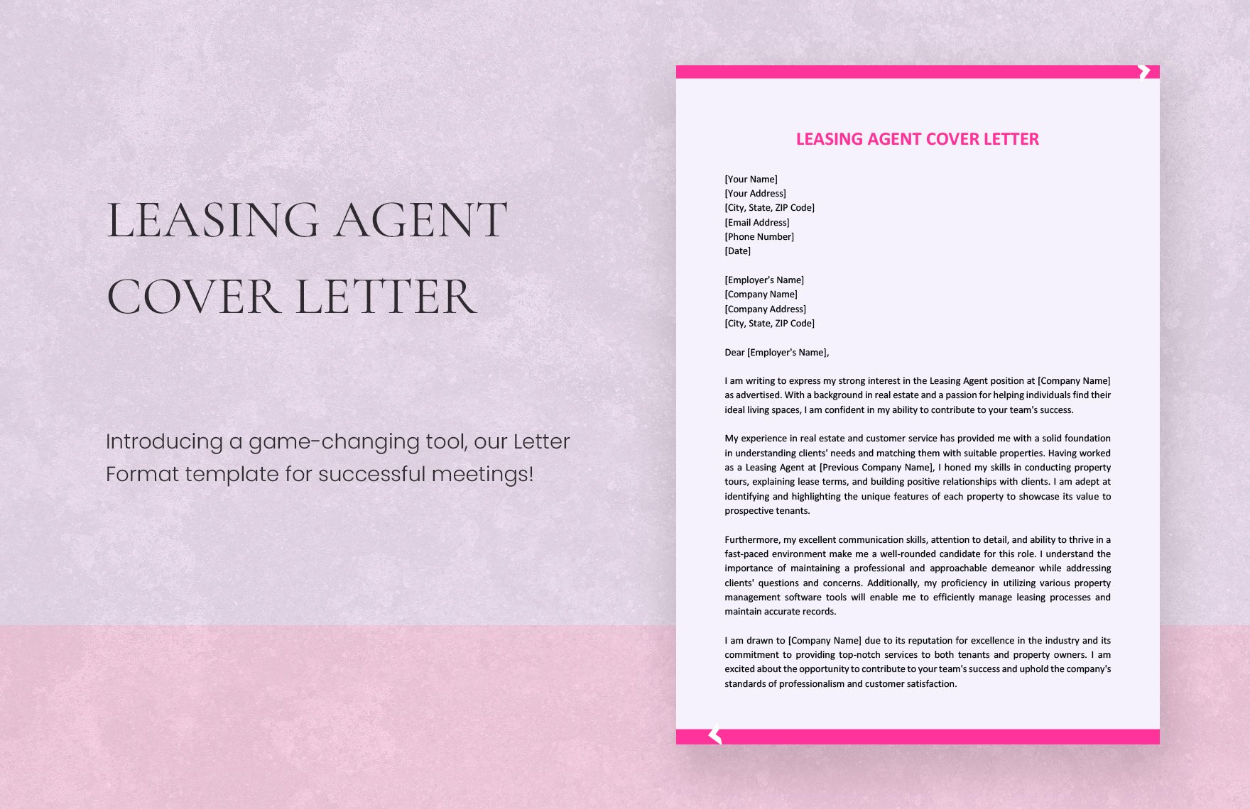 Leasing Agent Cover Letter in Word, Google Docs, PDF