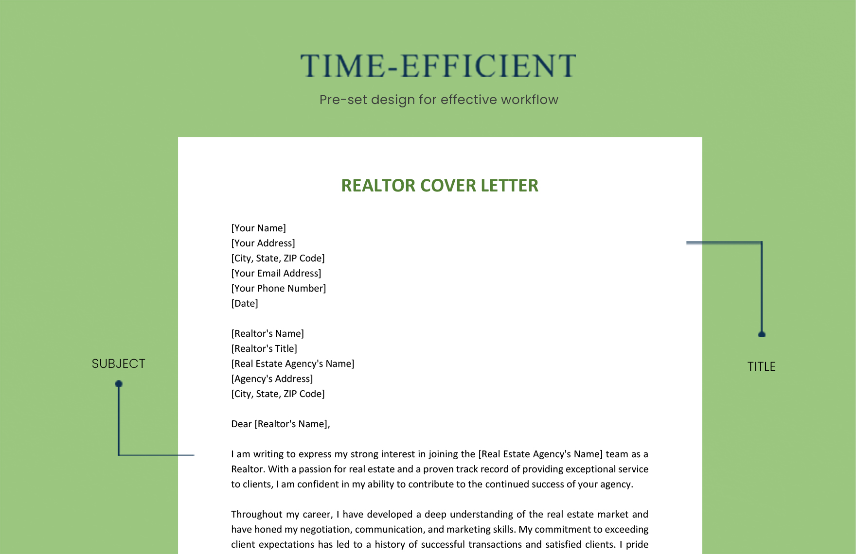 Realtor Cover Letter