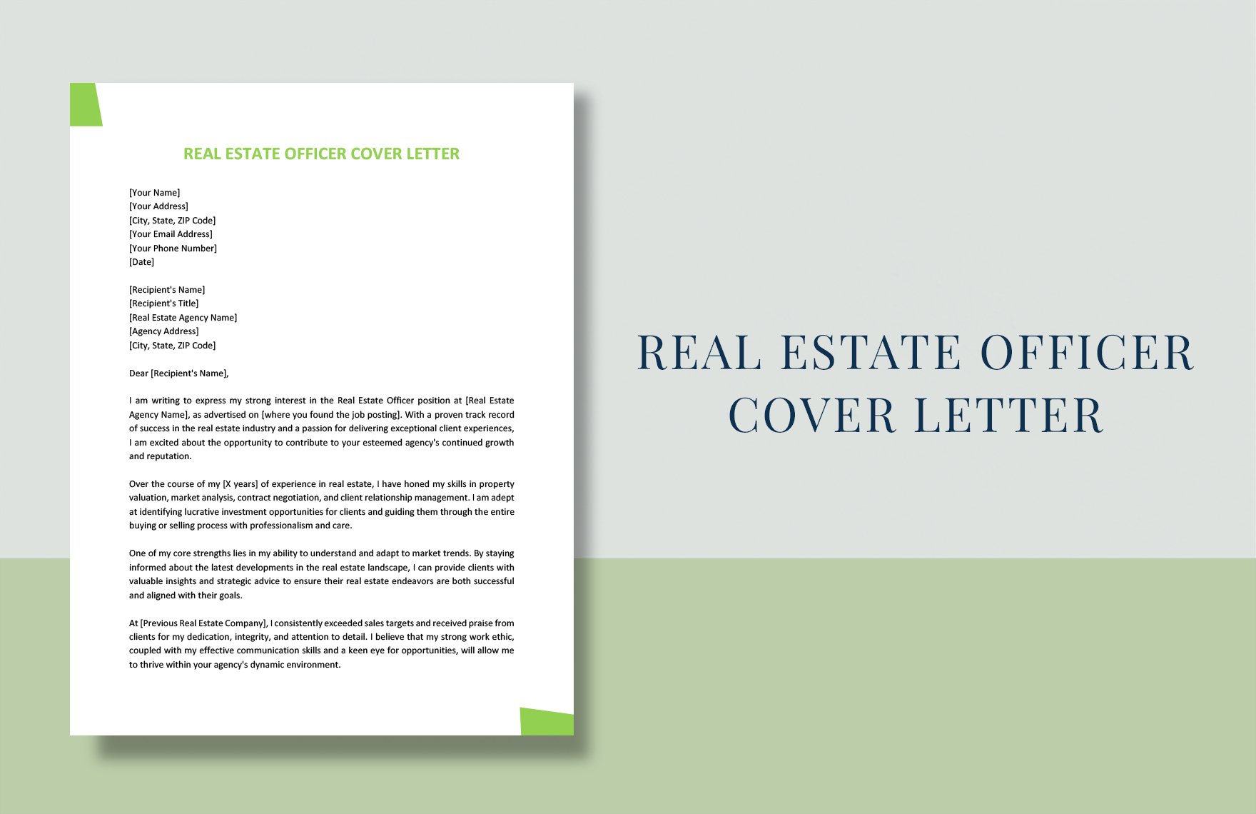 Real Estate Officer Cover Letter
