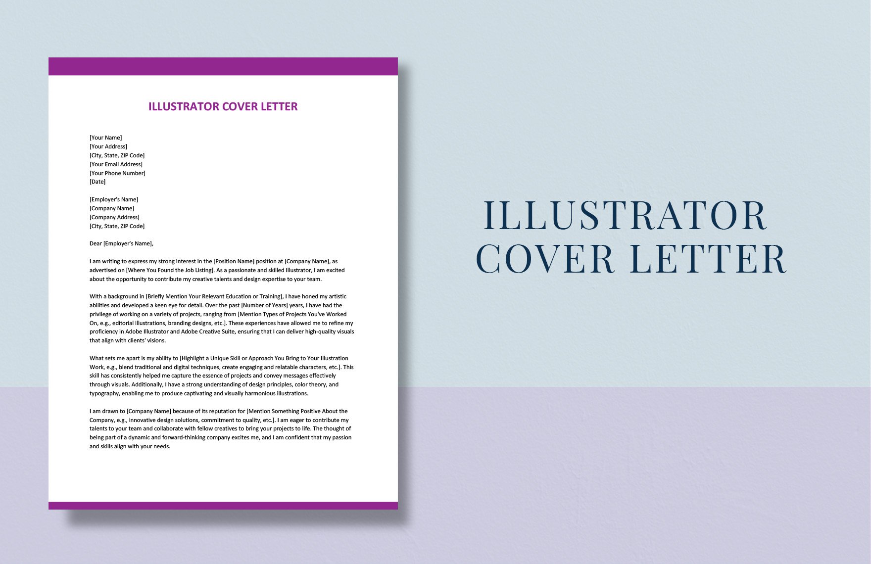 Illustrator Cover Letter in Word, Google Docs