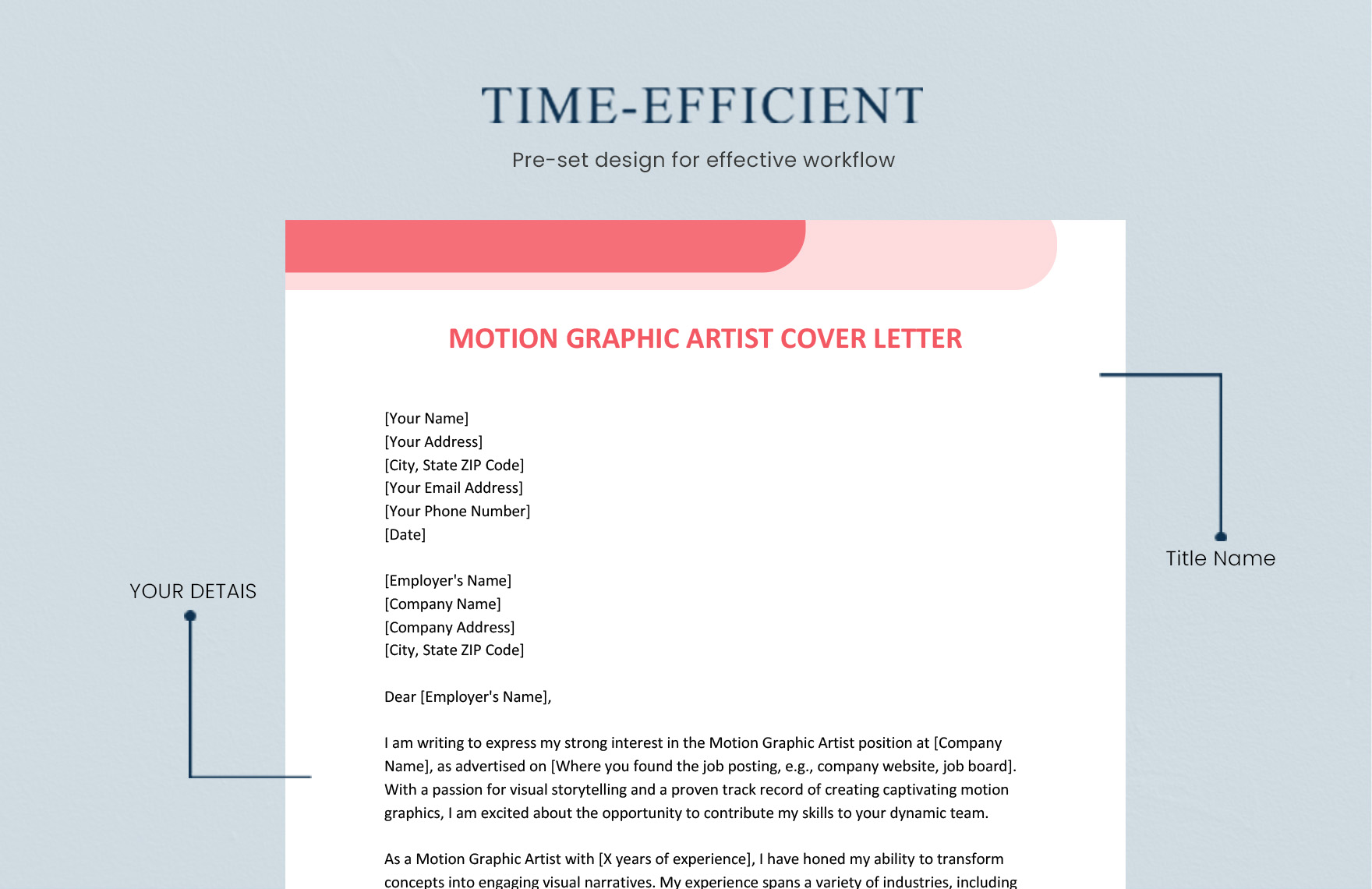 Motion Graphic Artist Cover Letter