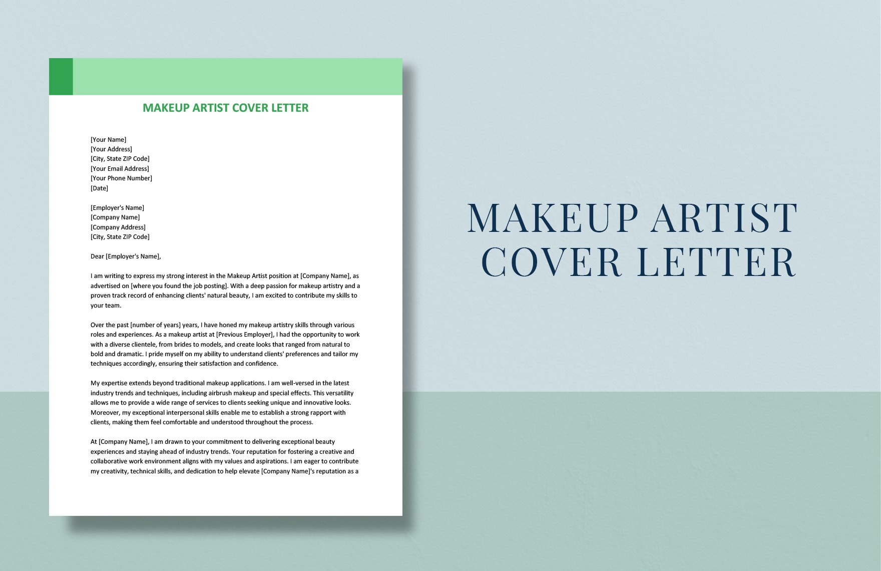 Makeup Artist Cover Letter in Word, Google Docs