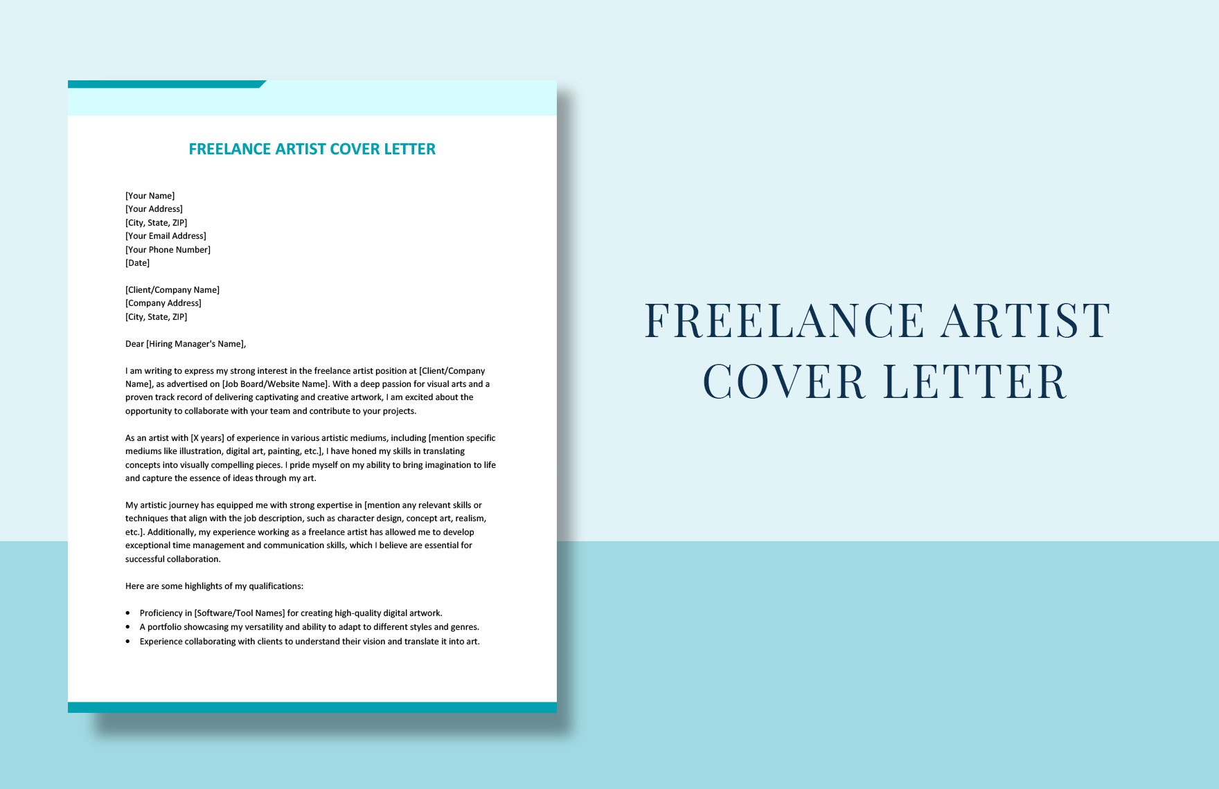 Freelance Artist Cover Letter