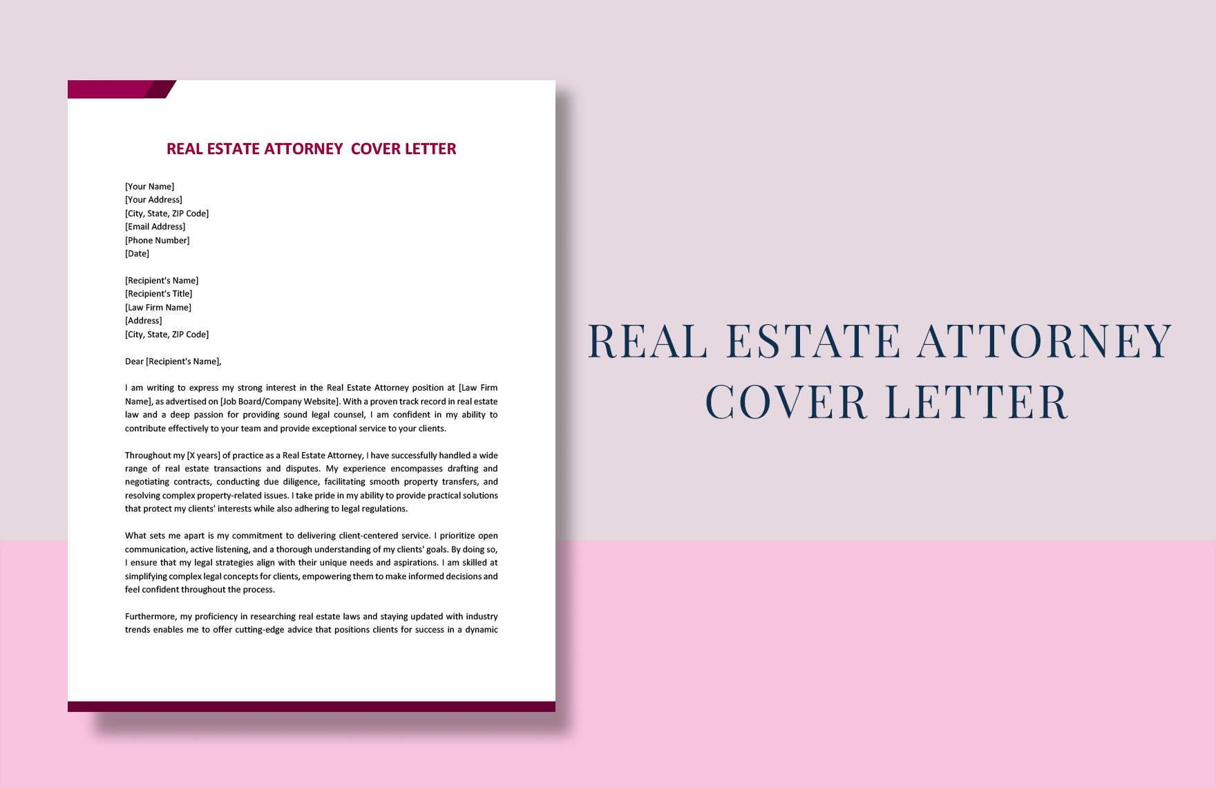 Real Estate Attorney Cover Letter