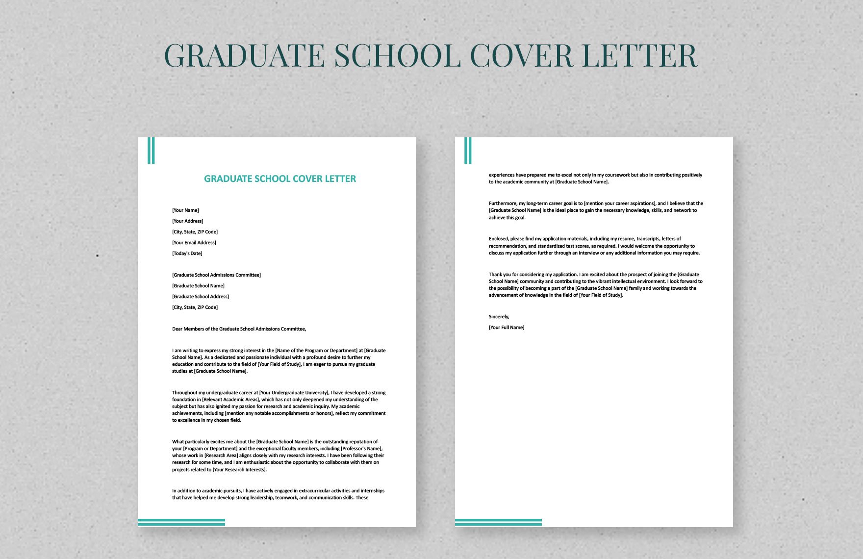 Graduate School Cover Letter