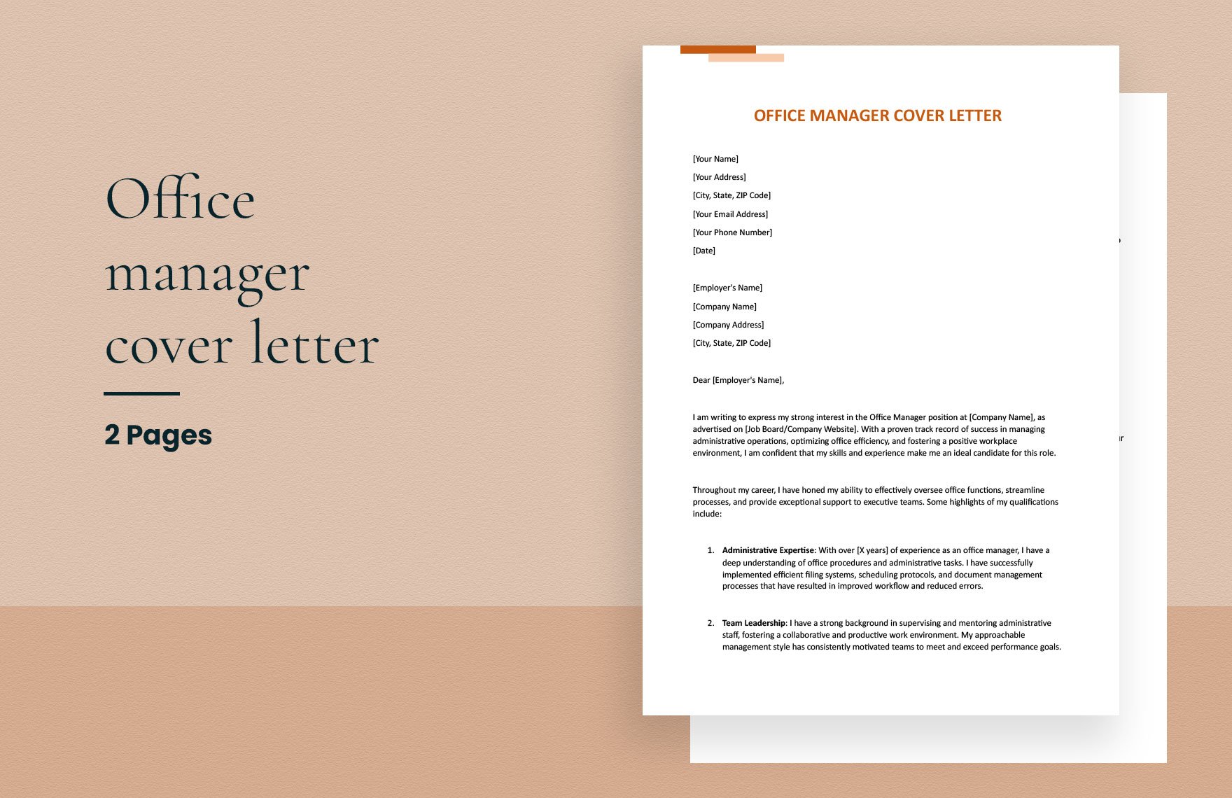 Free Office Manager Cover Letter
