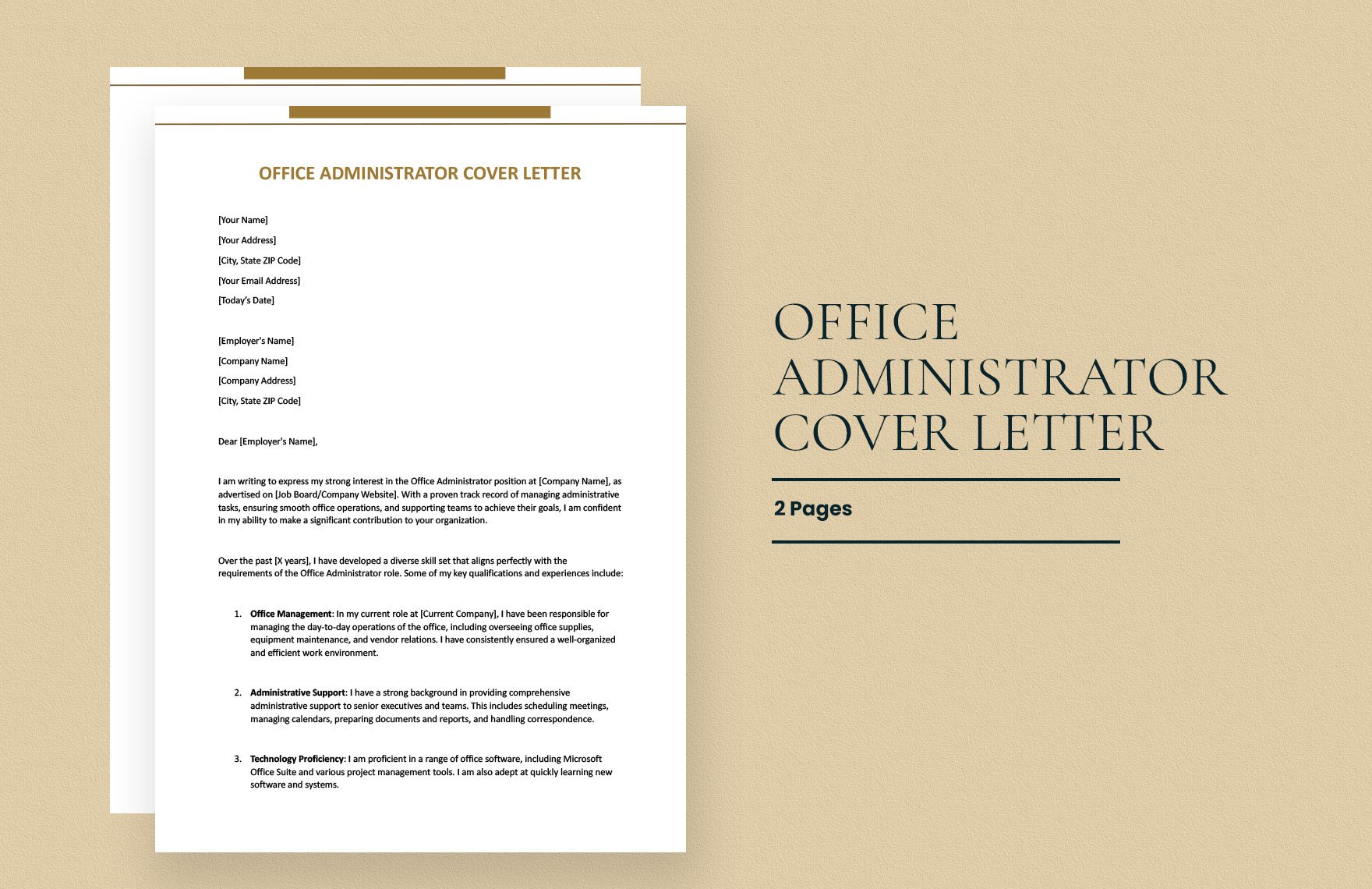 Office Administrator Cover Letter