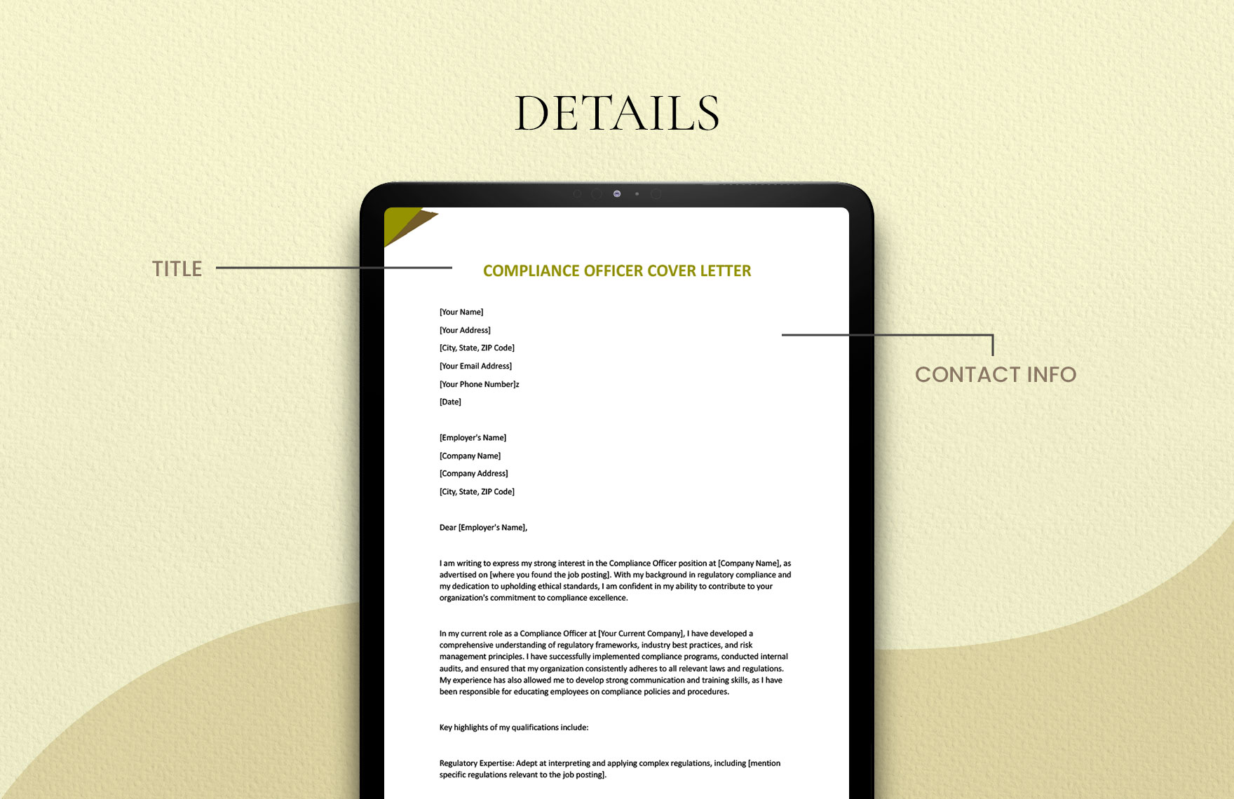 Compliance Officer Cover Letter