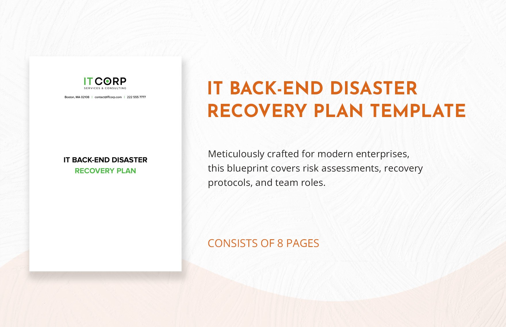 IT Back-End Disaster Recovery Plan Template