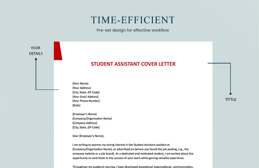 Student Assistant Cover Letter