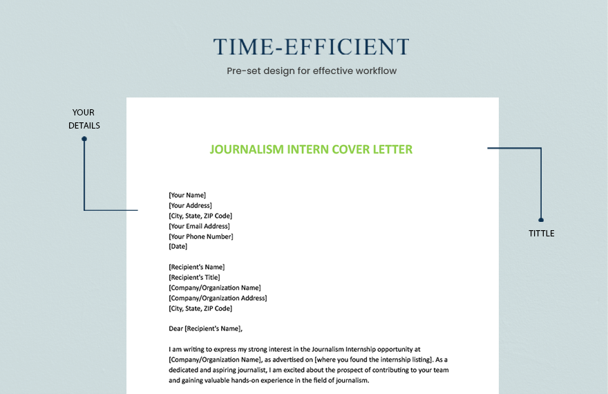 Journalism Intern Cover Letter