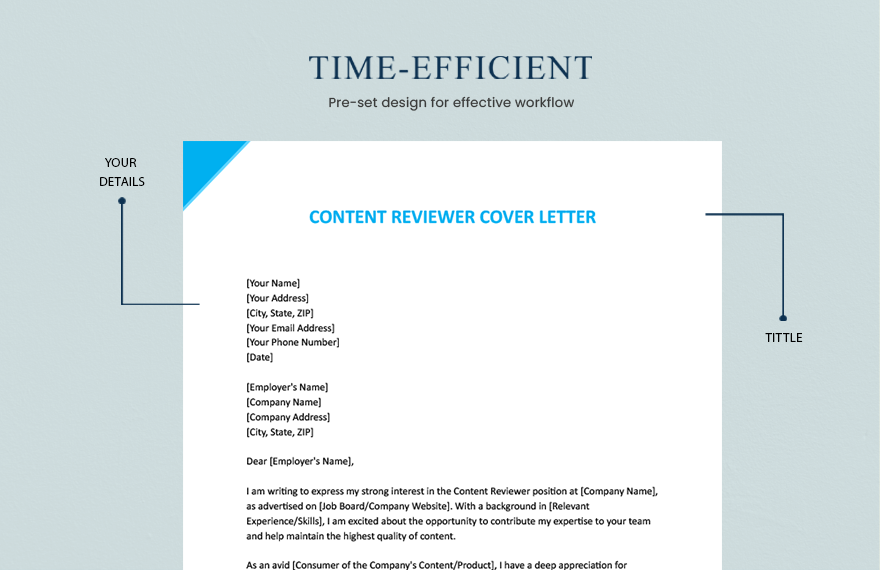 Content Reviewer Cover Letter