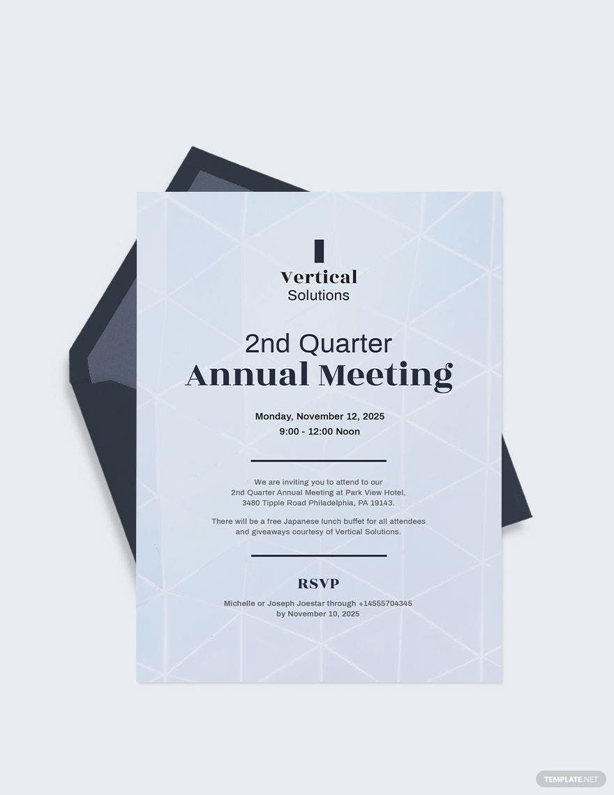 Annual Meeting Invitation Card Template