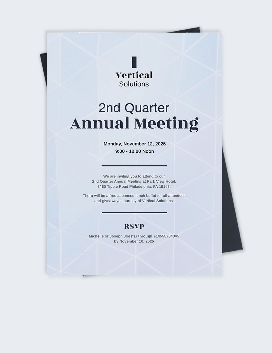 Annual Meeting Invitation Card