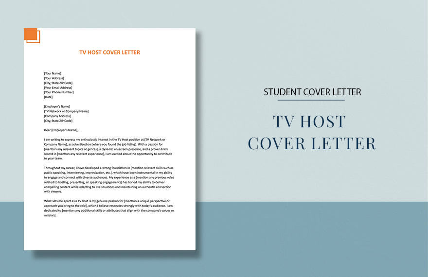 TV Host Cover Letter in Word, Google Docs, Apple Pages